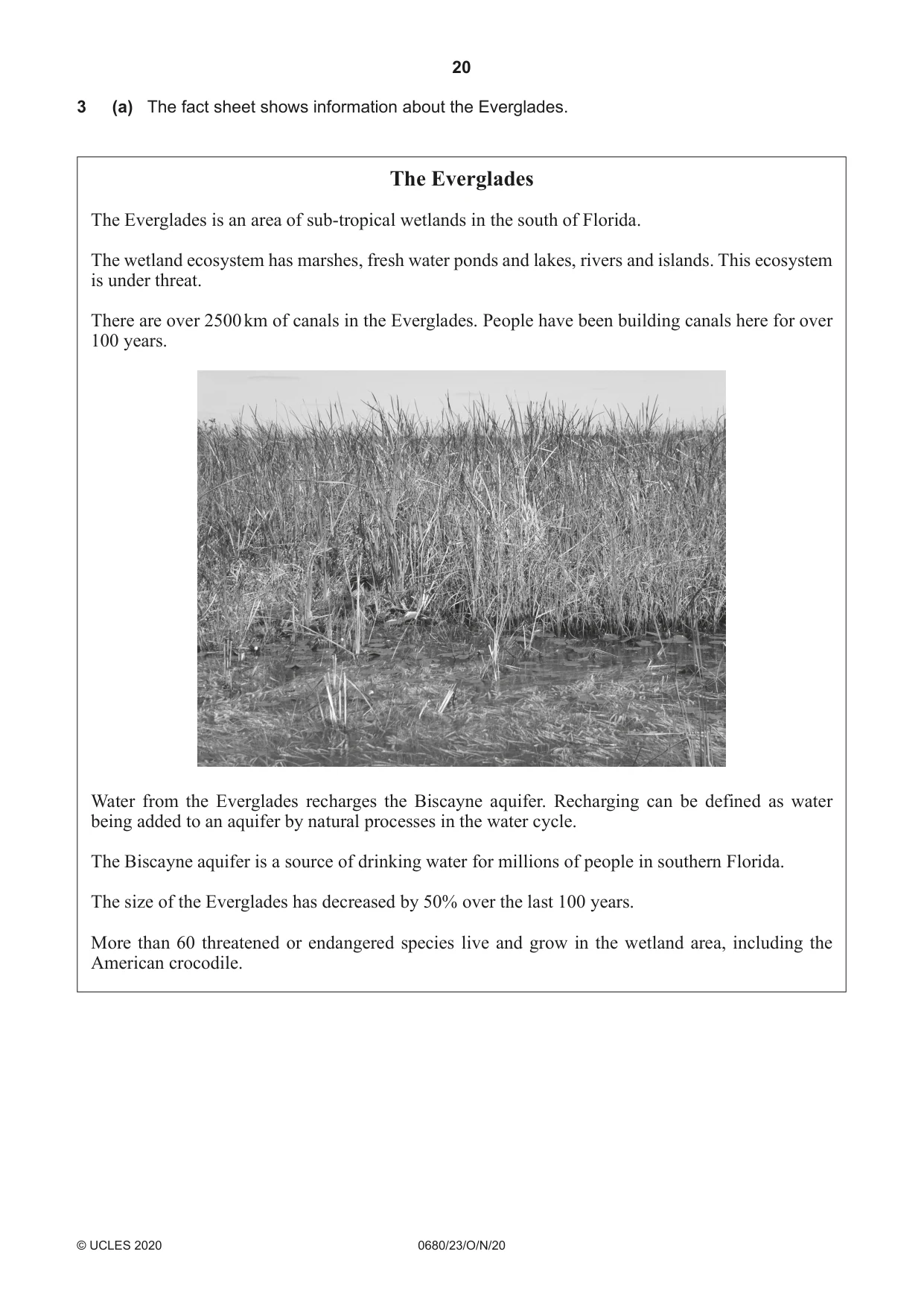 Cambridge IGCSE Environmental Management 0680 2020 Oct/Nov Paper 2 · Variant 3 question paper, page 20 of 24