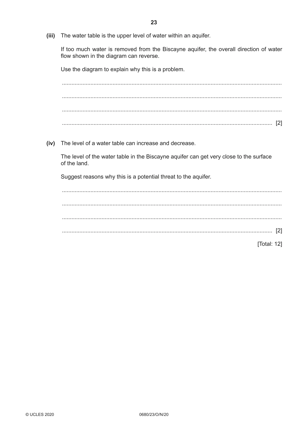 Cambridge IGCSE Environmental Management 0680 2020 Oct/Nov Paper 2 · Variant 3 question paper, page 23 of 24