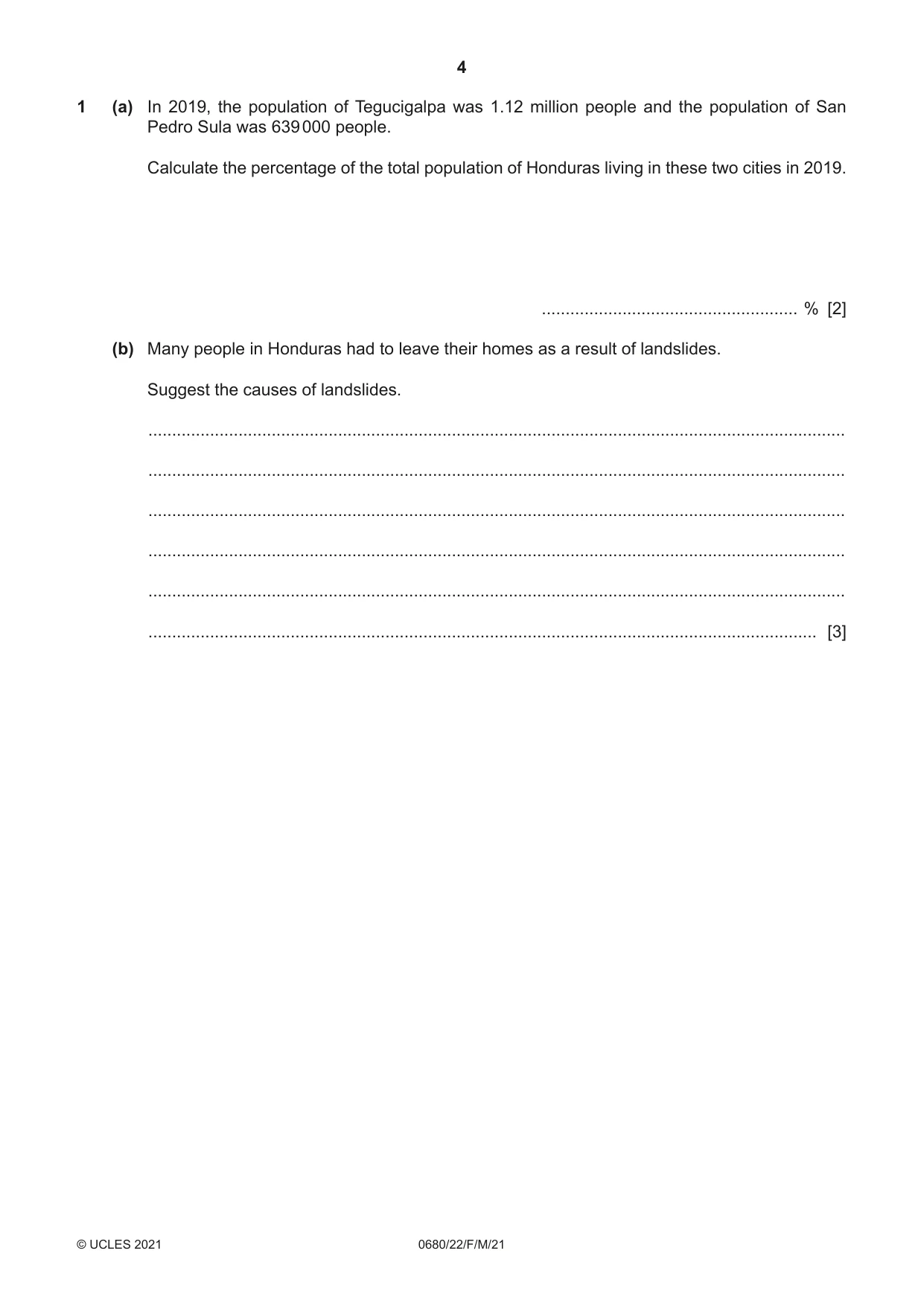 Cambridge IGCSE Environmental Management 0680 2021 Feb/March Paper 2 · Variant 2 question paper, page 4 of 20