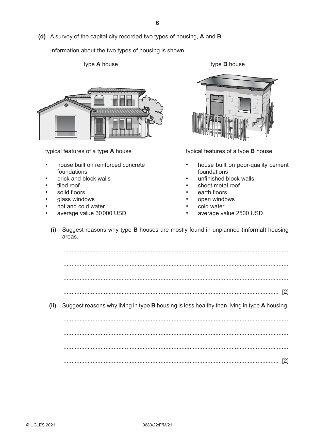 Cambridge IGCSE Environmental Management 0680 2021 Feb/March Paper 2 · Variant 2 question paper, page 6 of 20