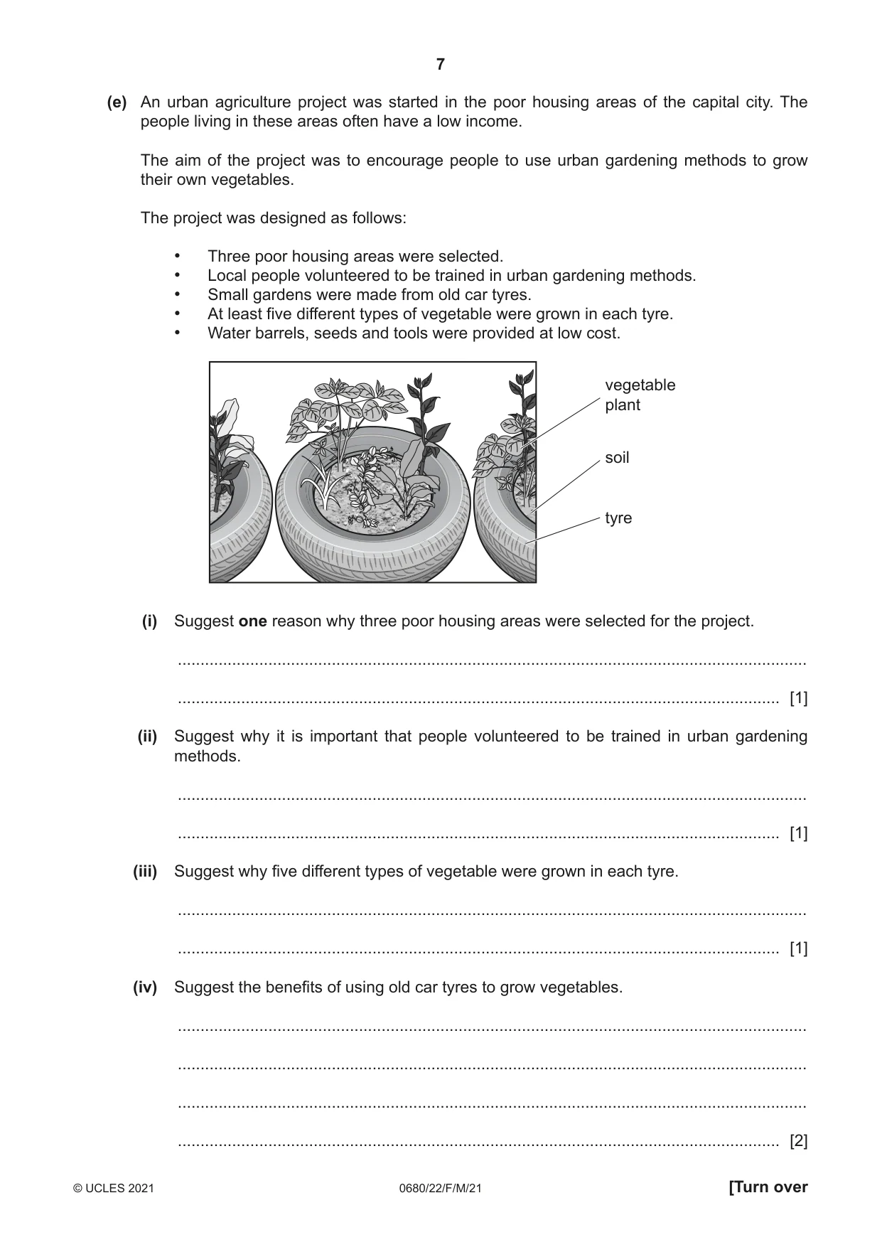 Cambridge IGCSE Environmental Management 0680 2021 Feb/March Paper 2 · Variant 2 question paper, page 7 of 20