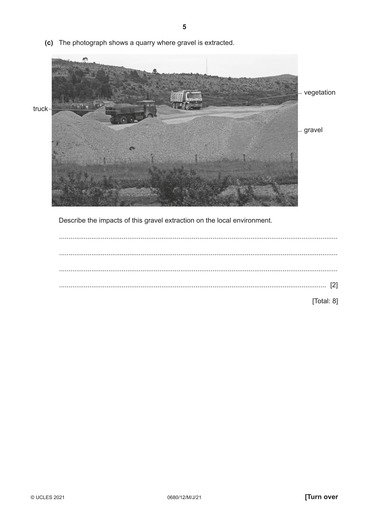 Cambridge IGCSE Environmental Management 0680 2021 May/June Paper 1 · Variant 2 question paper, page 5 of 20