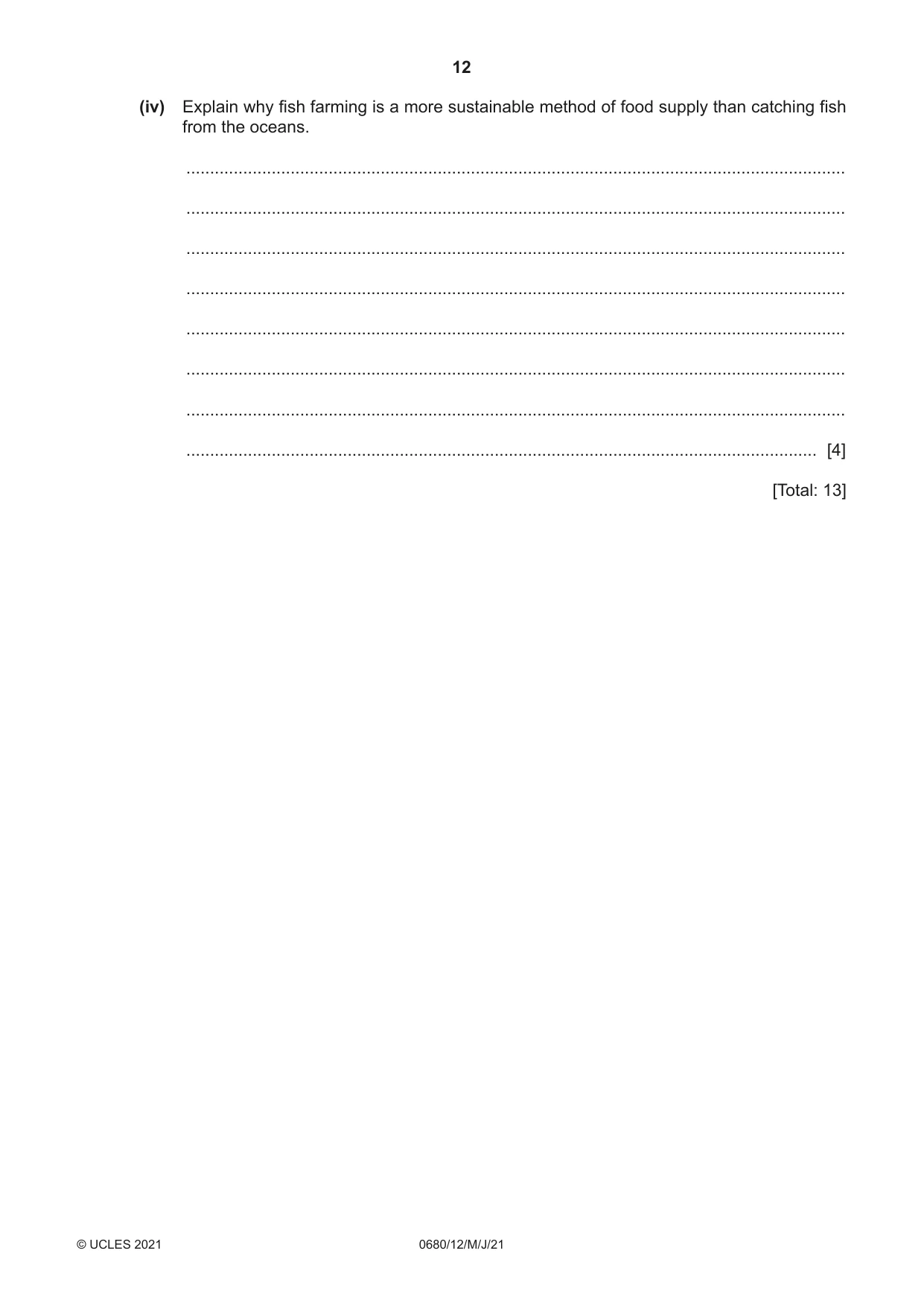 Cambridge IGCSE Environmental Management 0680 2021 May/June Paper 1 · Variant 2 question paper, page 12 of 20