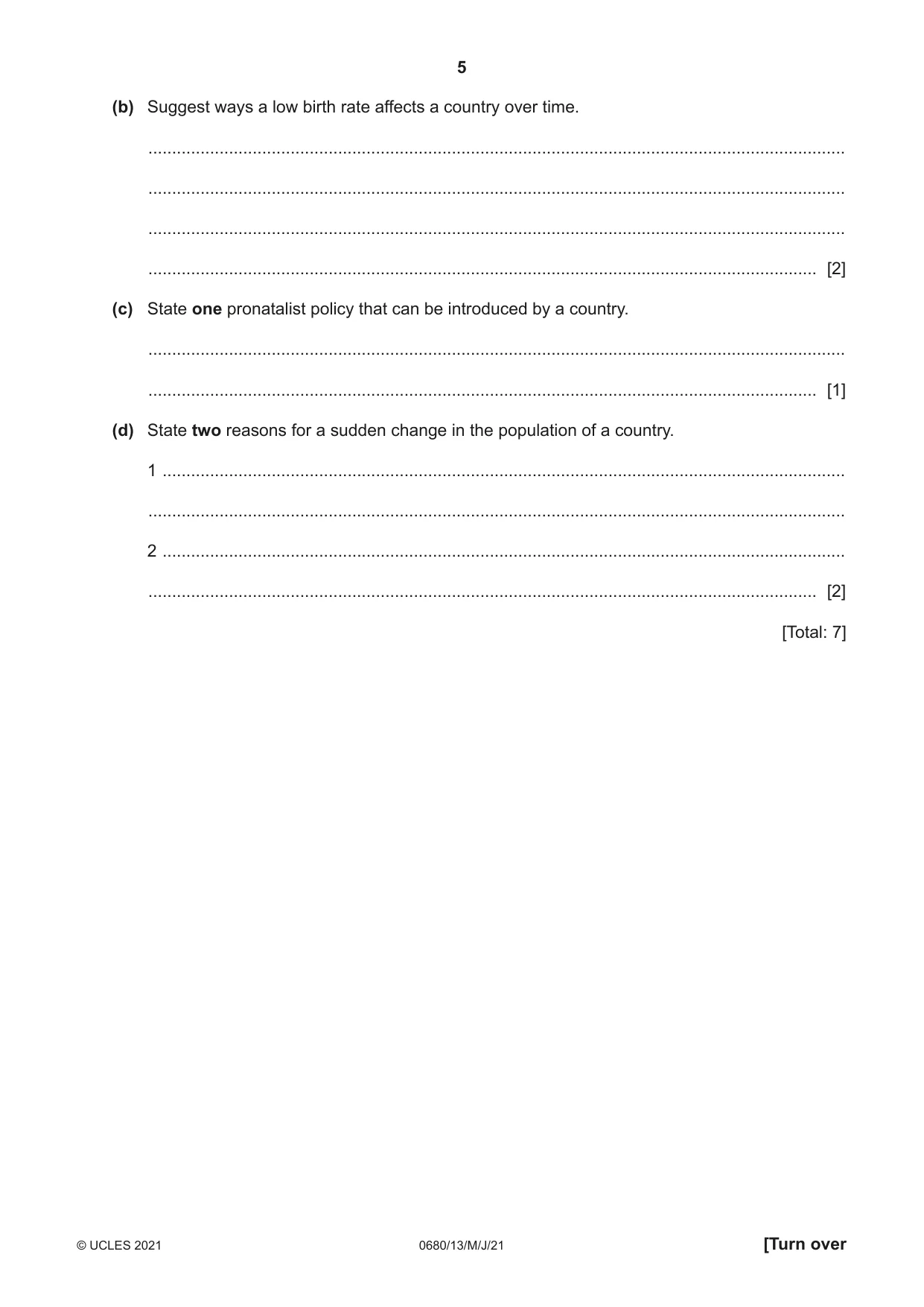 Cambridge IGCSE Environmental Management 0680 2021 May/June Paper 1 · Variant 3 question paper, page 5 of 20
