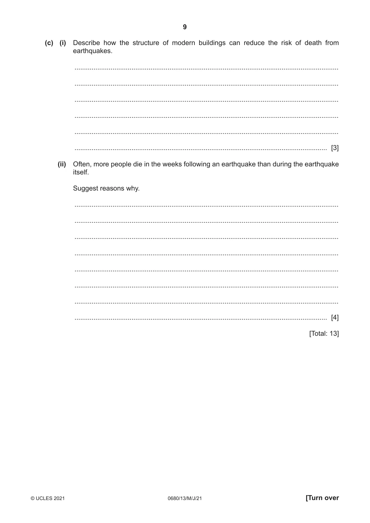 Cambridge IGCSE Environmental Management 0680 2021 May/June Paper 1 · Variant 3 question paper, page 9 of 20