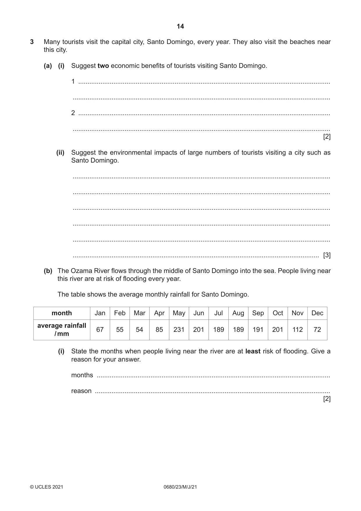 Cambridge IGCSE Environmental Management 0680 2021 May/June Paper 2 · Variant 3 question paper, page 14 of 20