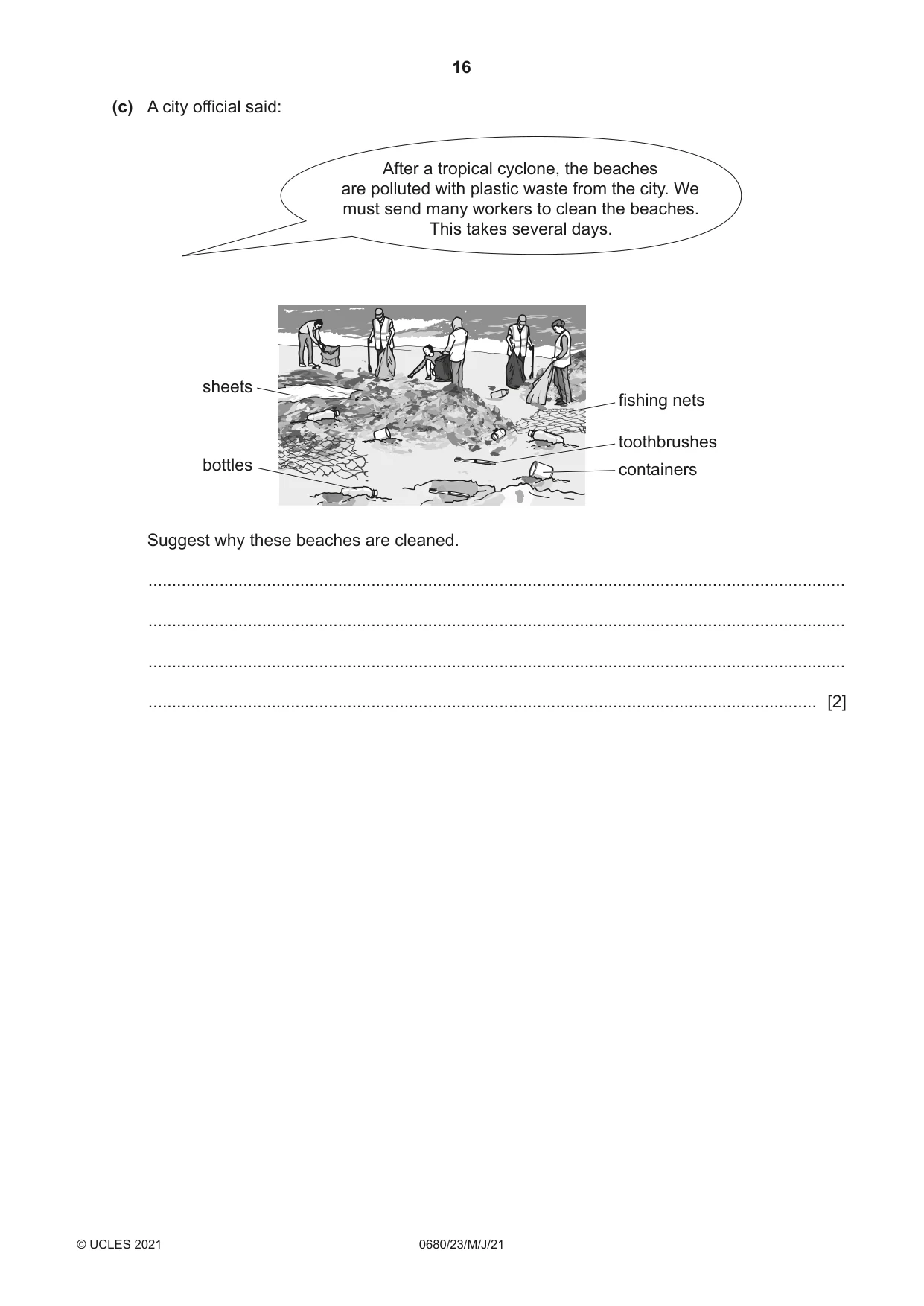 Cambridge IGCSE Environmental Management 0680 2021 May/June Paper 2 · Variant 3 question paper, page 16 of 20