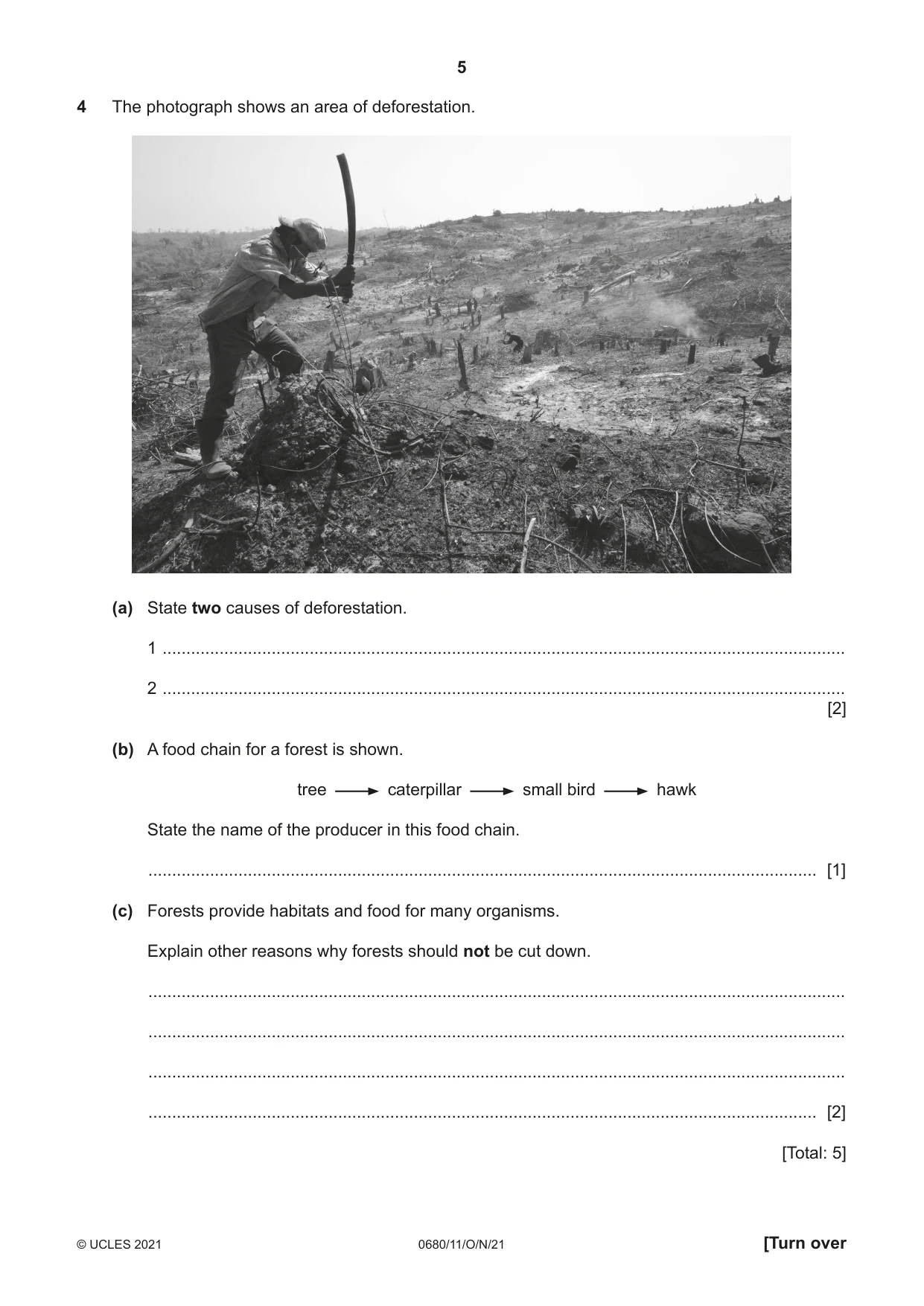 Cambridge IGCSE Environmental Management 0680 2021 Oct/Nov Paper 1 · Variant 1 question paper, page 5 of 24