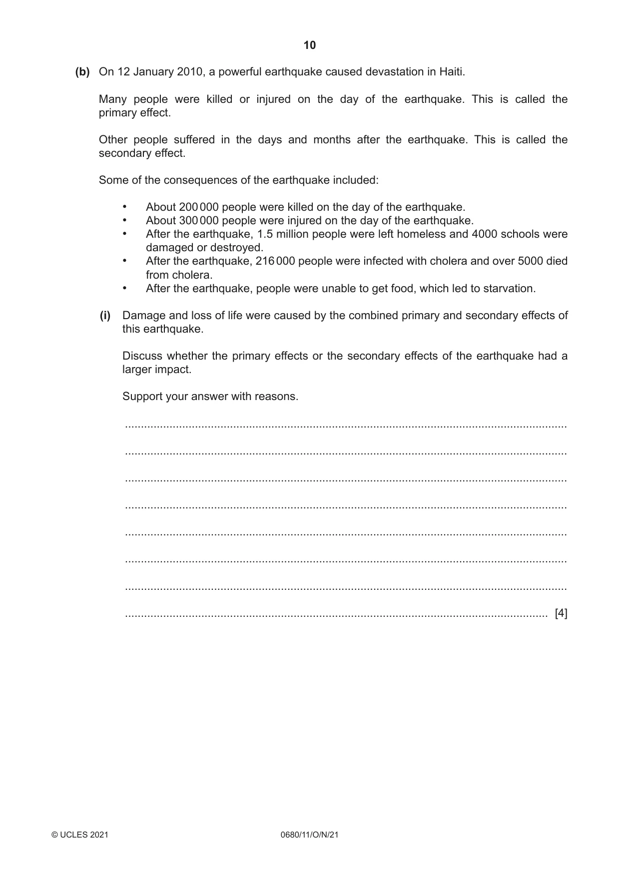 Cambridge IGCSE Environmental Management 0680 2021 Oct/Nov Paper 1 · Variant 1 question paper, page 10 of 24