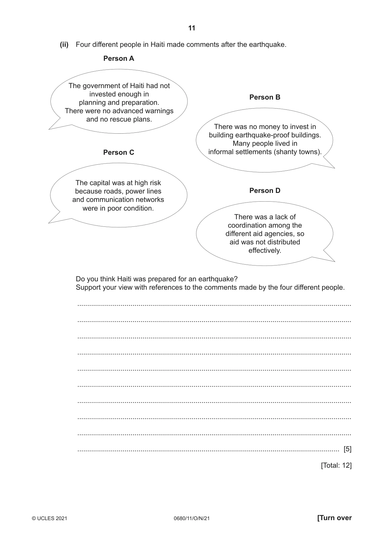Cambridge IGCSE Environmental Management 0680 2021 Oct/Nov Paper 1 · Variant 1 question paper, page 11 of 24