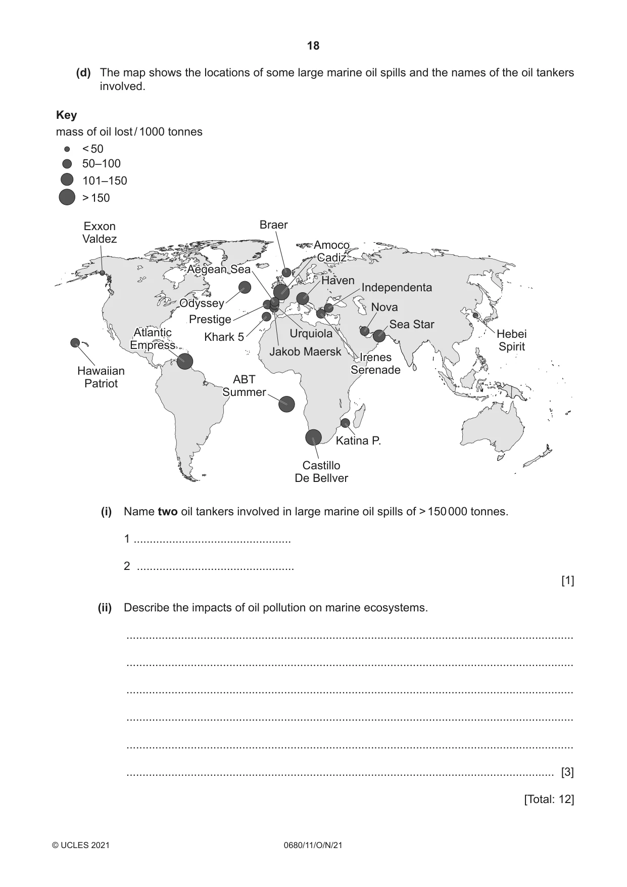 Cambridge IGCSE Environmental Management 0680 2021 Oct/Nov Paper 1 · Variant 1 question paper, page 18 of 24