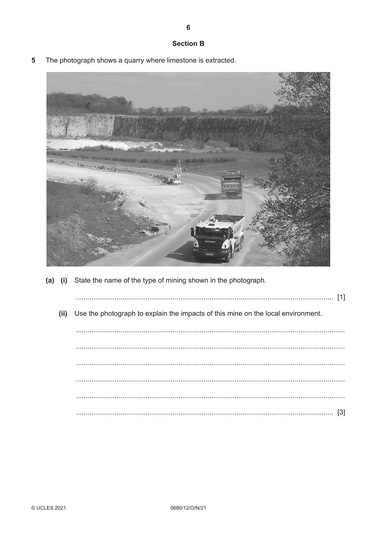 Cambridge IGCSE Environmental Management 0680 2021 Oct/Nov Paper 1 · Variant 2 question paper, page 6 of 20
