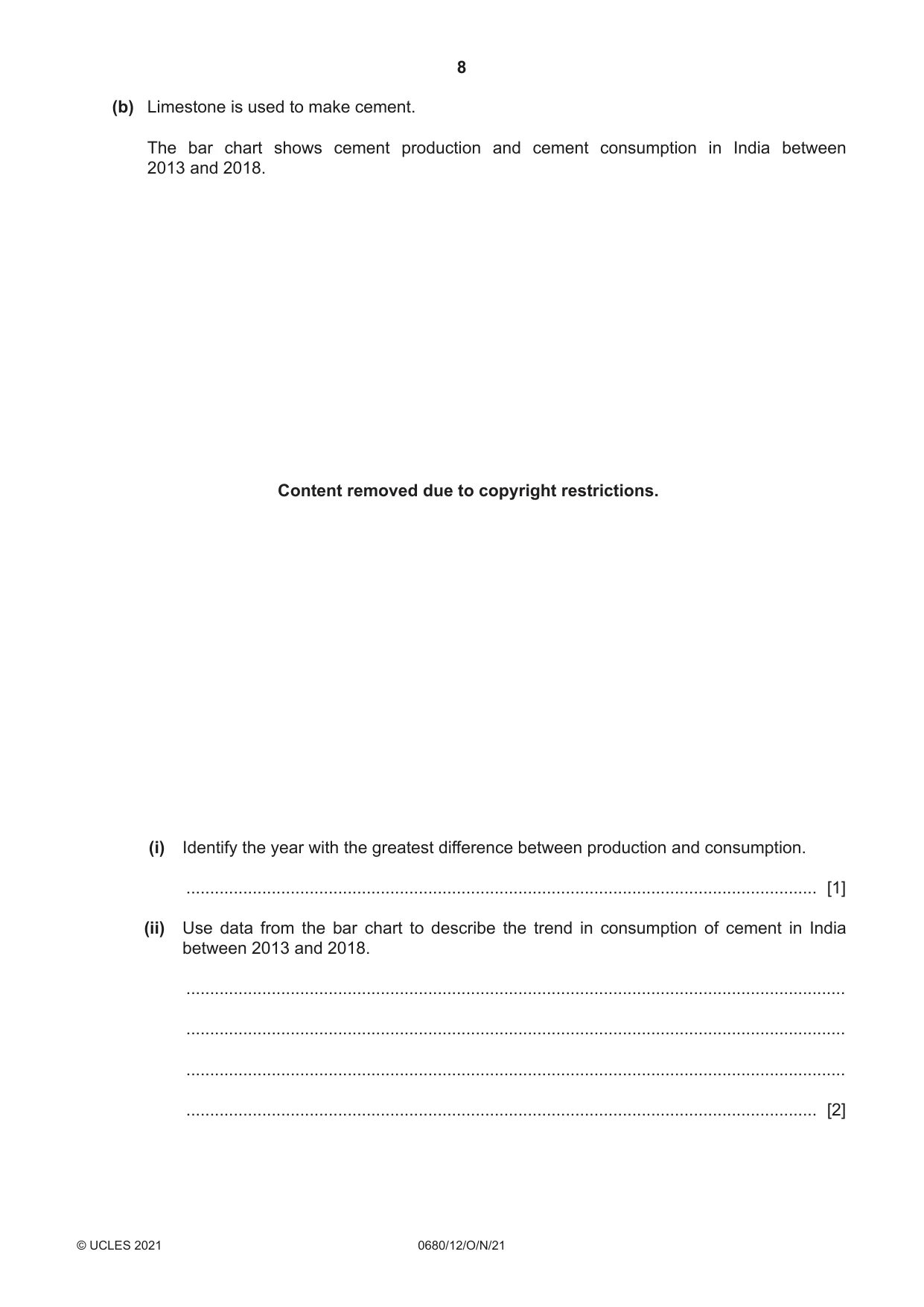 Cambridge IGCSE Environmental Management 0680 2021 Oct/Nov Paper 1 · Variant 2 question paper, page 8 of 20