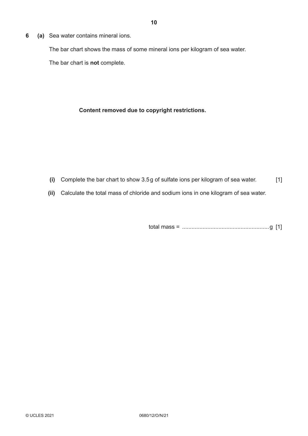 Cambridge IGCSE Environmental Management 0680 2021 Oct/Nov Paper 1 · Variant 2 question paper, page 10 of 20