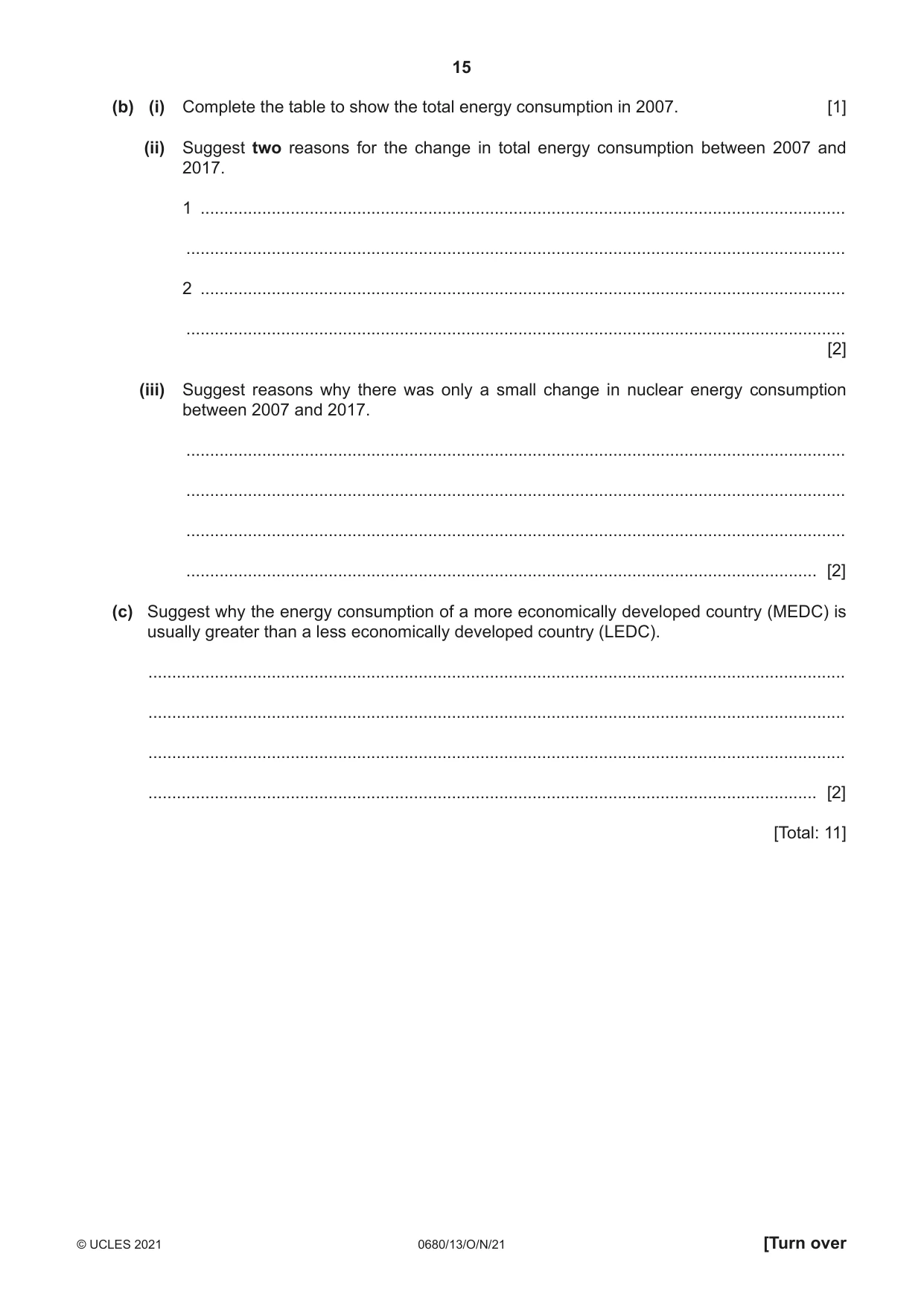 Cambridge IGCSE Environmental Management 0680 2021 Oct/Nov Paper 1 · Variant 3 question paper, page 15 of 20