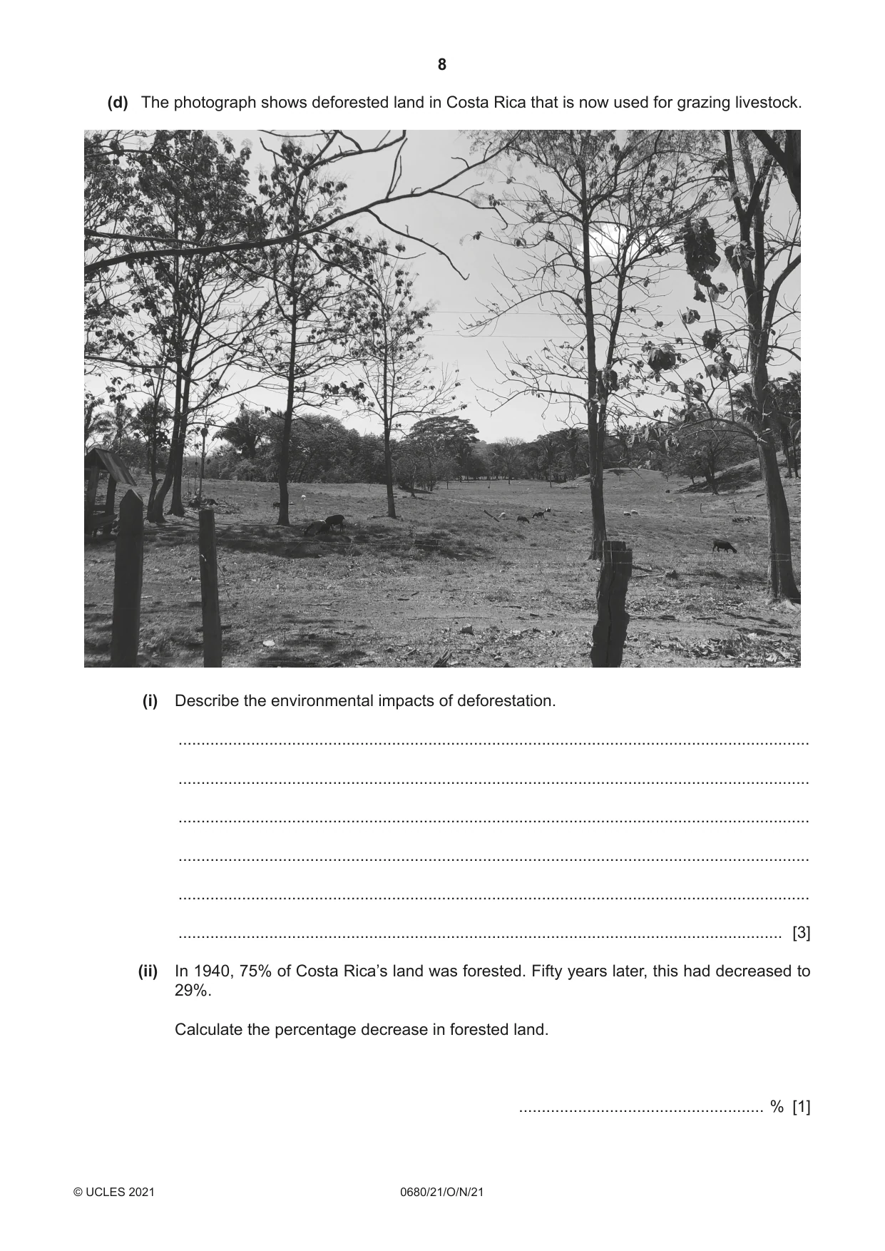 Cambridge IGCSE Environmental Management 0680 2021 Oct/Nov Paper 2 · Variant 1 question paper, page 8 of 24