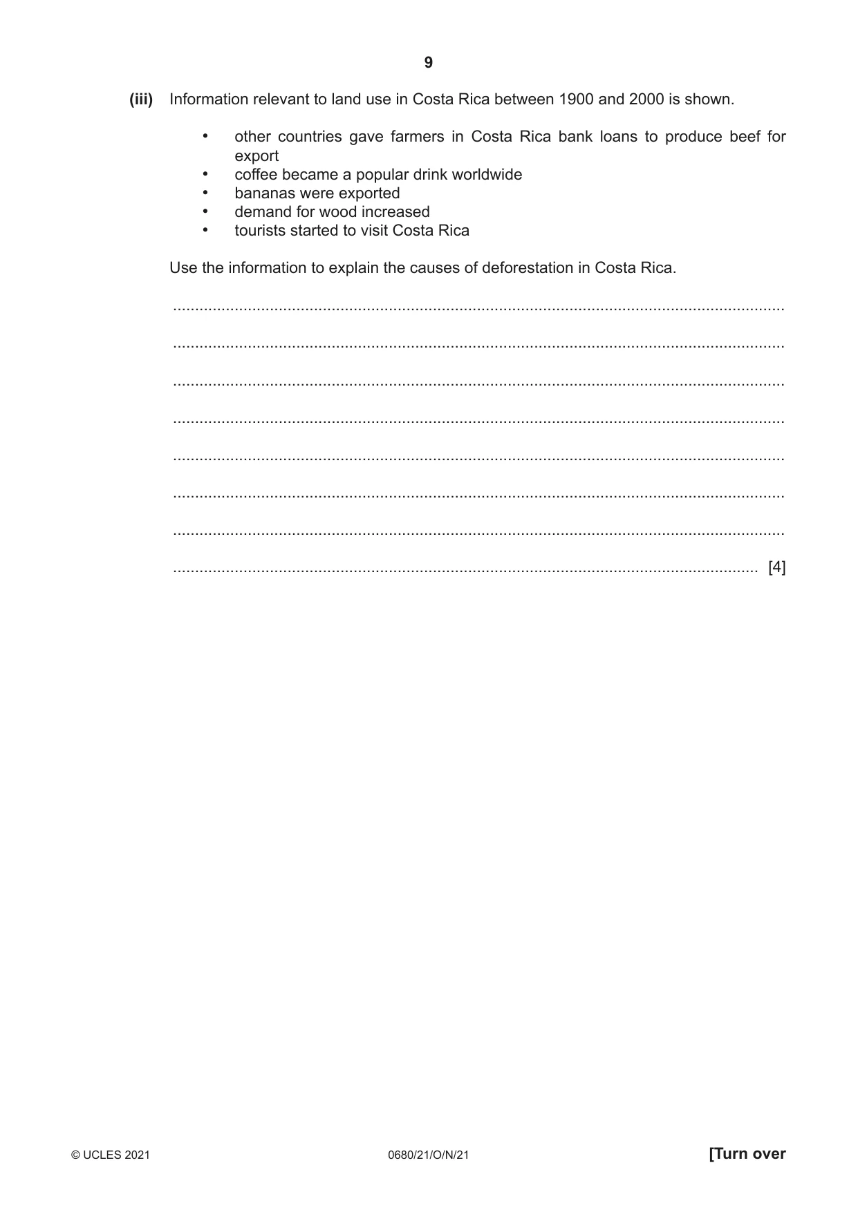 Cambridge IGCSE Environmental Management 0680 2021 Oct/Nov Paper 2 · Variant 1 question paper, page 9 of 24