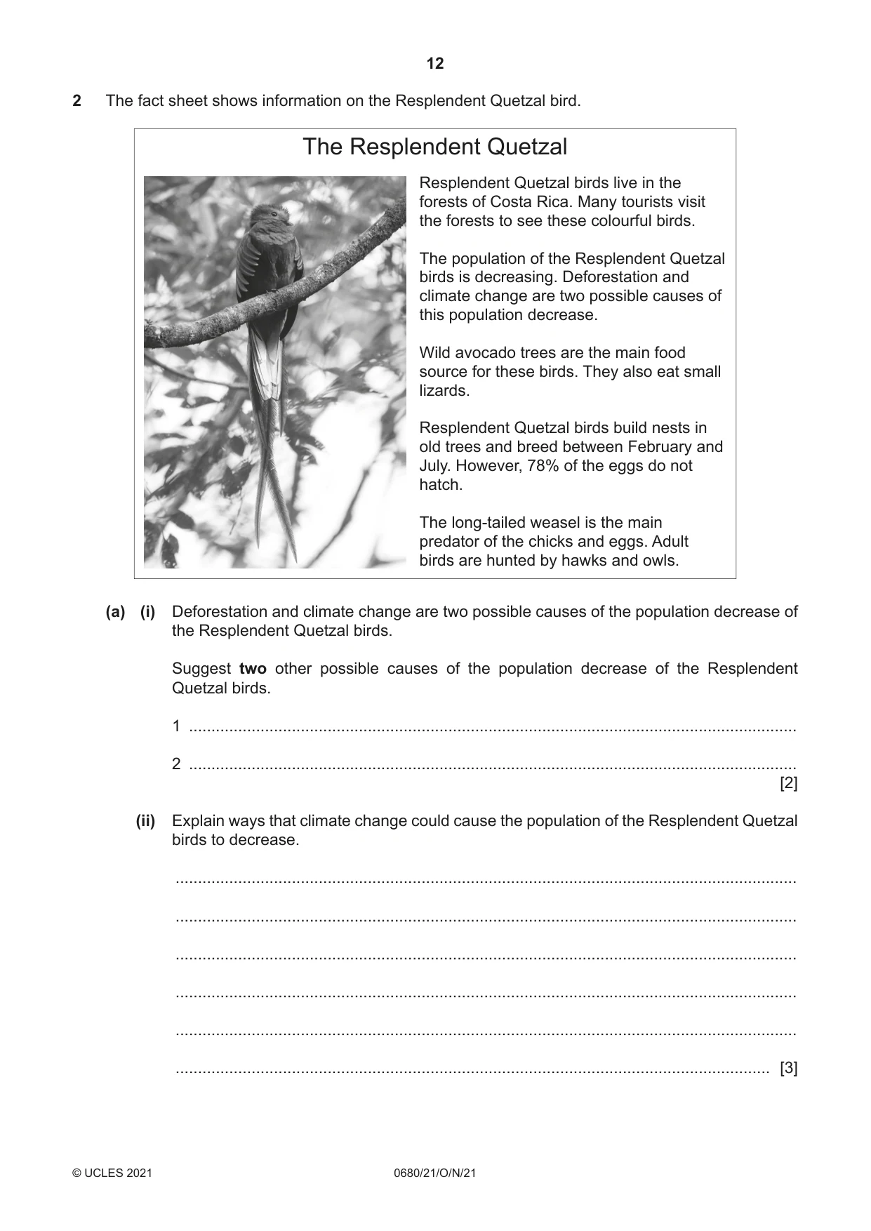 Cambridge IGCSE Environmental Management 0680 2021 Oct/Nov Paper 2 · Variant 1 question paper, page 12 of 24