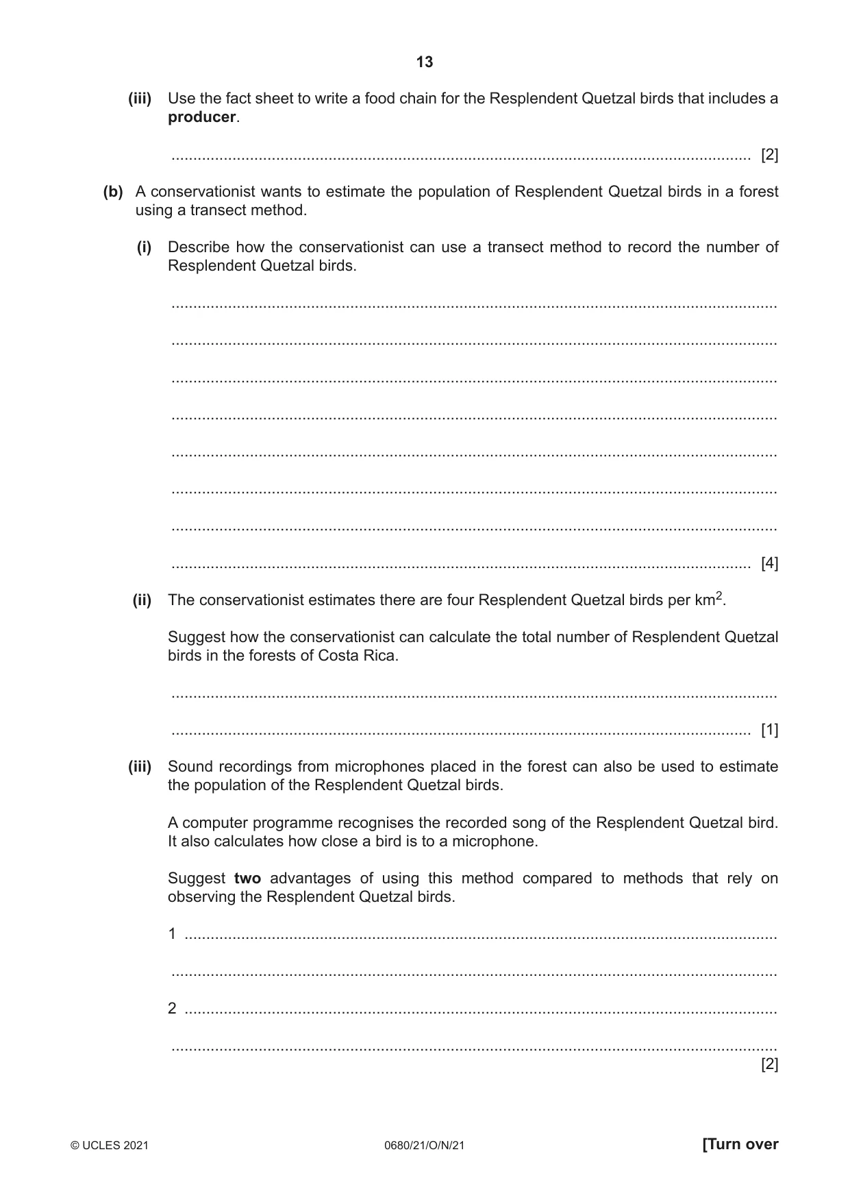 Cambridge IGCSE Environmental Management 0680 2021 Oct/Nov Paper 2 · Variant 1 question paper, page 13 of 24