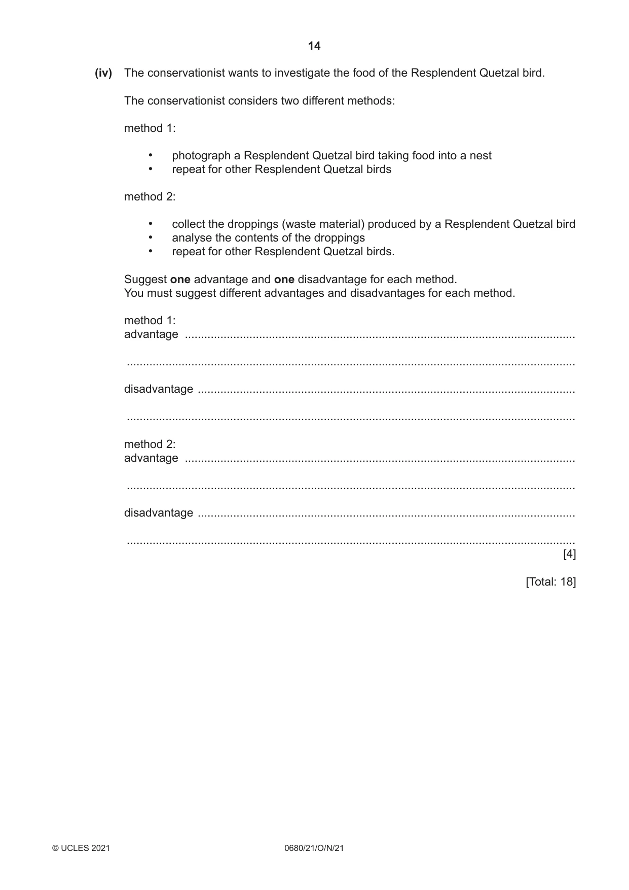 Cambridge IGCSE Environmental Management 0680 2021 Oct/Nov Paper 2 · Variant 1 question paper, page 14 of 24