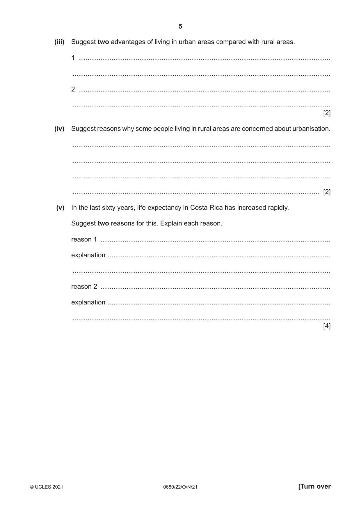 Cambridge IGCSE Environmental Management 0680 2021 Oct/Nov Paper 2 · Variant 2 question paper, page 5 of 24