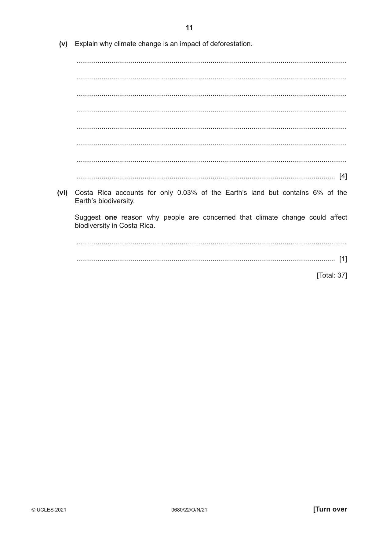 Cambridge IGCSE Environmental Management 0680 2021 Oct/Nov Paper 2 · Variant 2 question paper, page 11 of 24