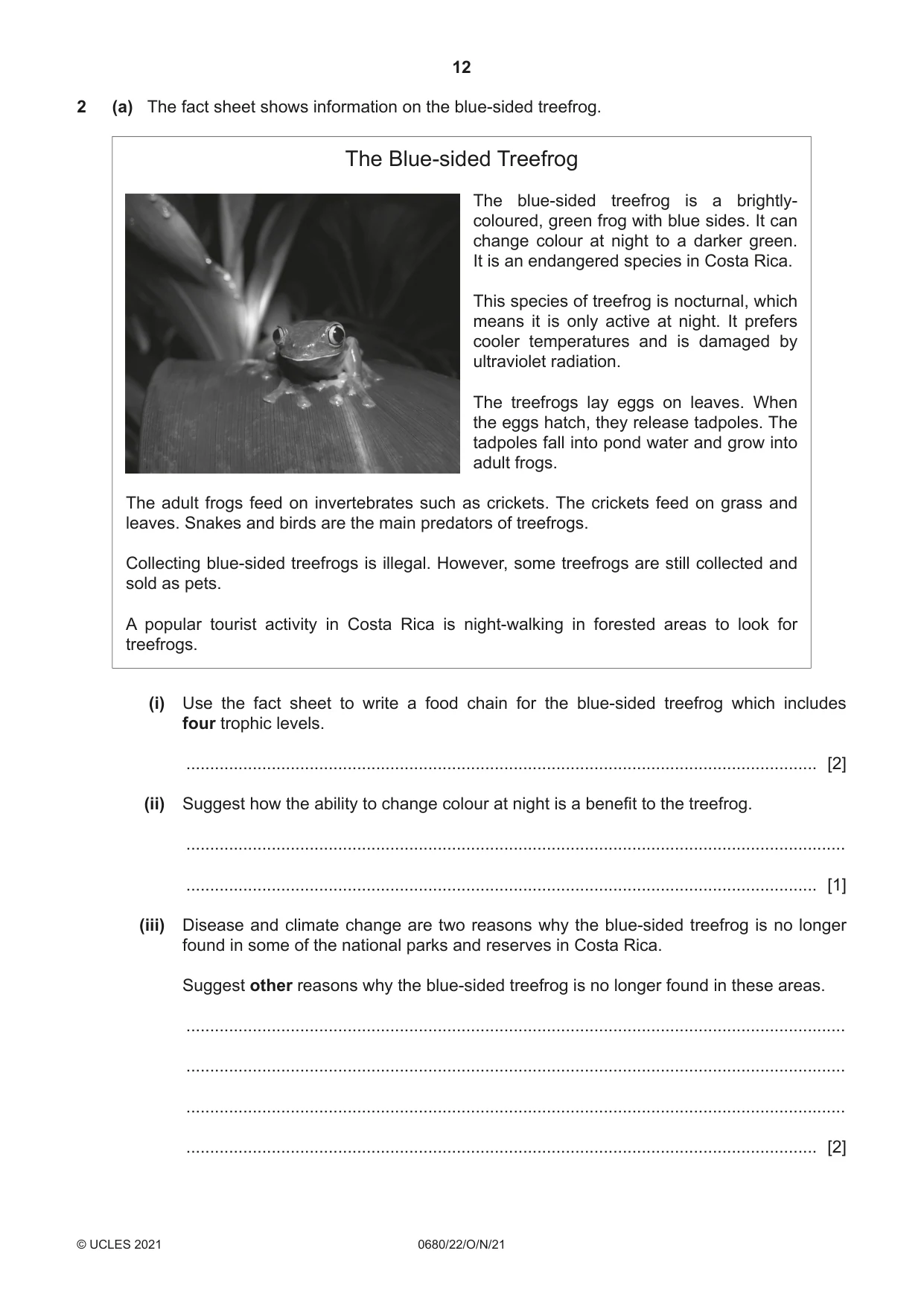 Cambridge IGCSE Environmental Management 0680 2021 Oct/Nov Paper 2 · Variant 2 question paper, page 12 of 24