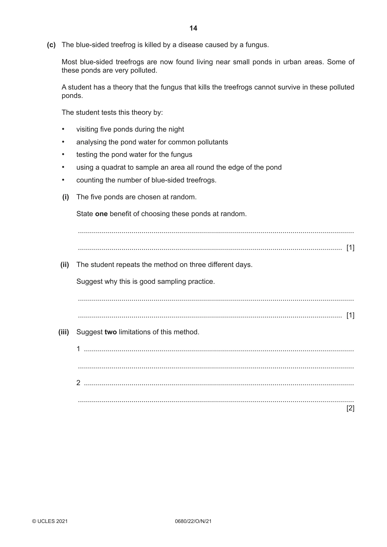 Cambridge IGCSE Environmental Management 0680 2021 Oct/Nov Paper 2 · Variant 2 question paper, page 14 of 24