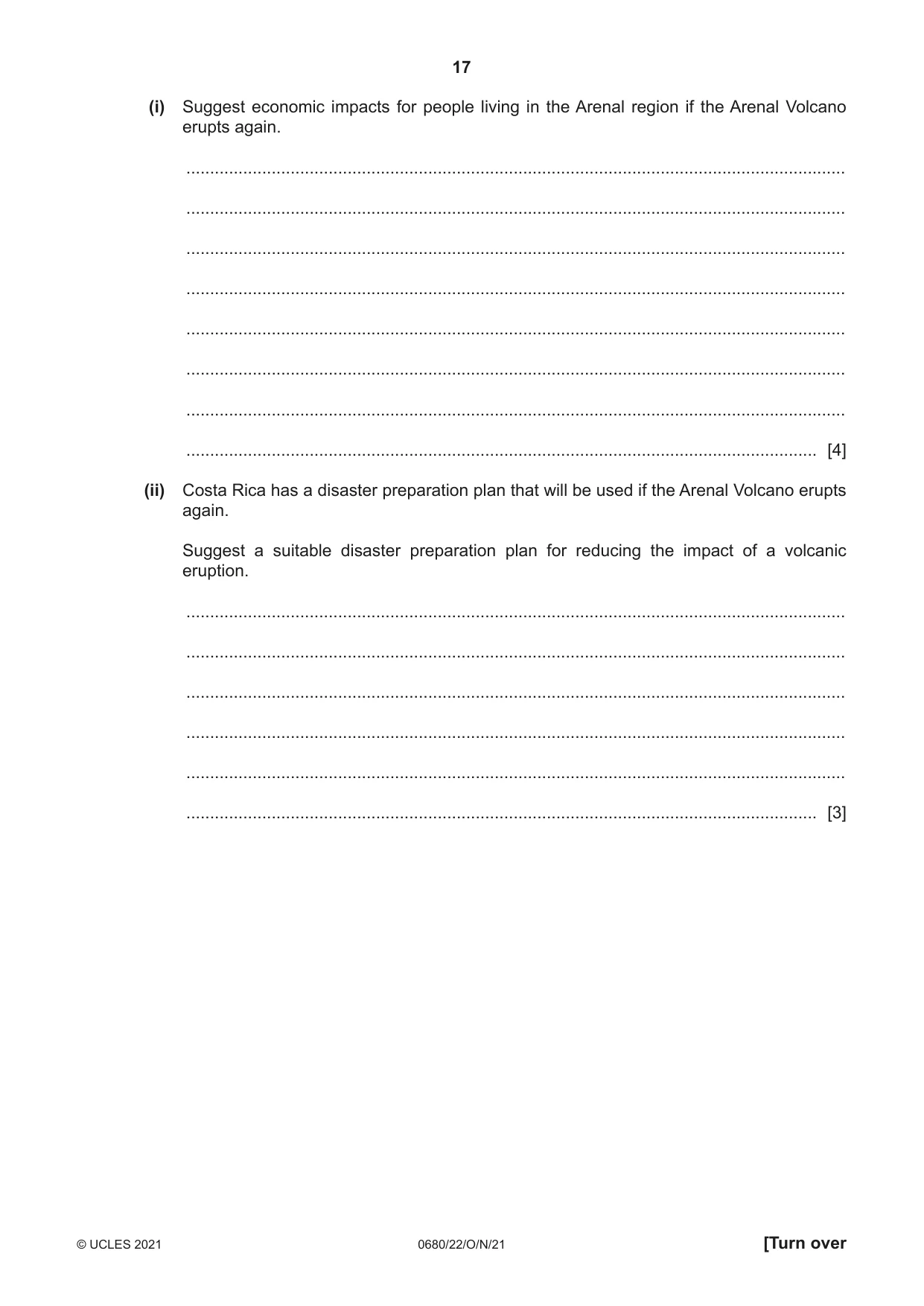 Cambridge IGCSE Environmental Management 0680 2021 Oct/Nov Paper 2 · Variant 2 question paper, page 17 of 24