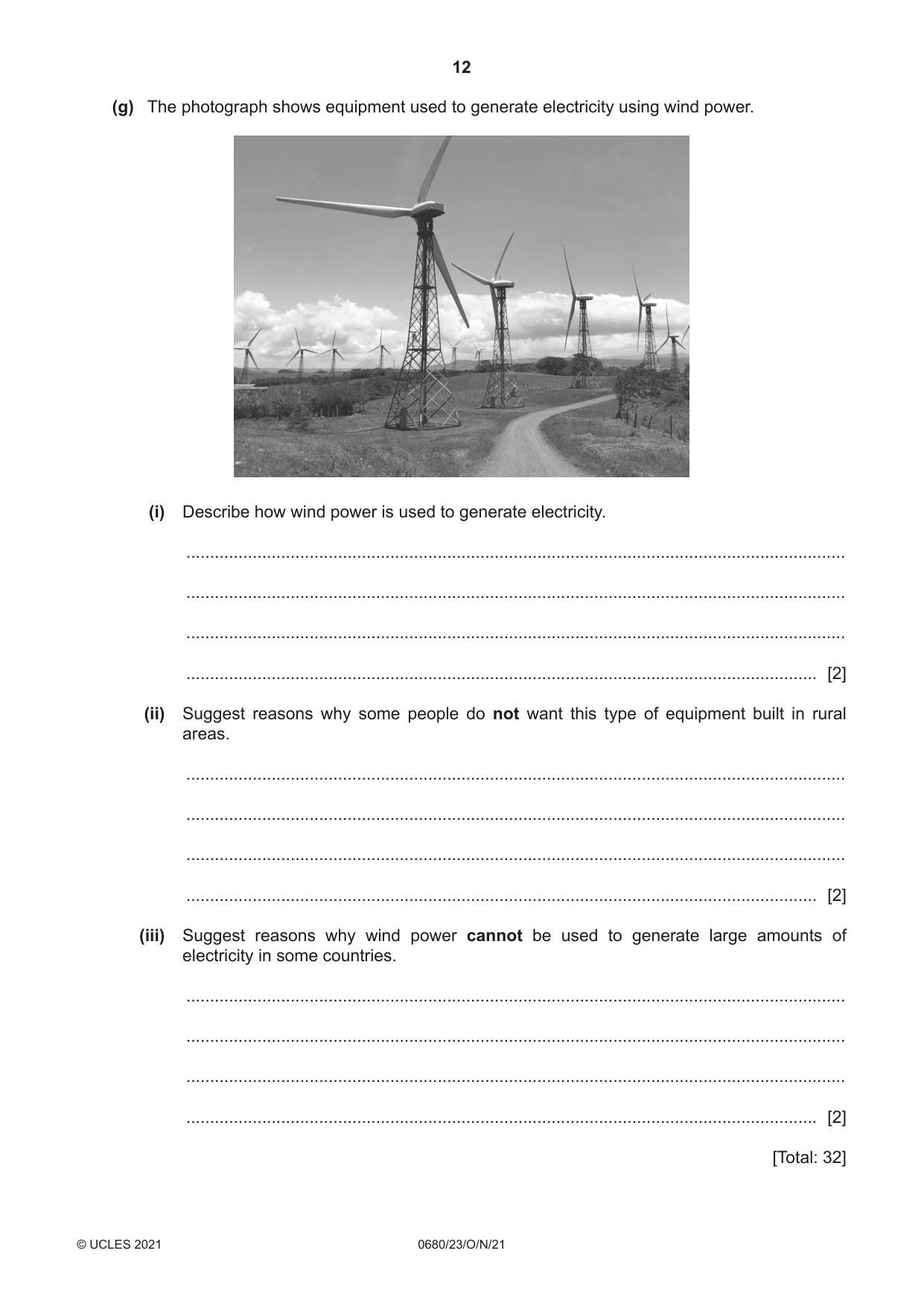 Cambridge IGCSE Environmental Management 0680 2021 Oct/Nov Paper 2 · Variant 3 question paper, page 12 of 32