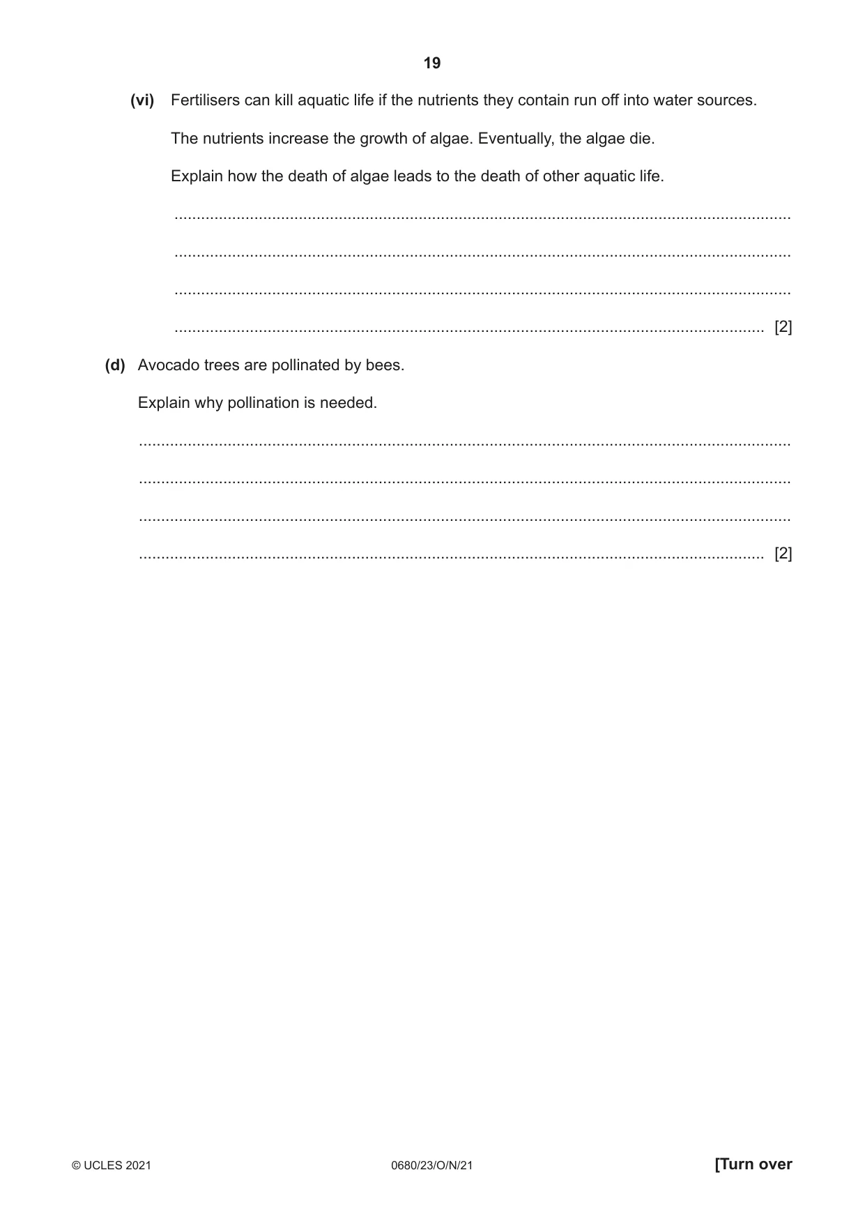 Cambridge IGCSE Environmental Management 0680 2021 Oct/Nov Paper 2 · Variant 3 question paper, page 19 of 32