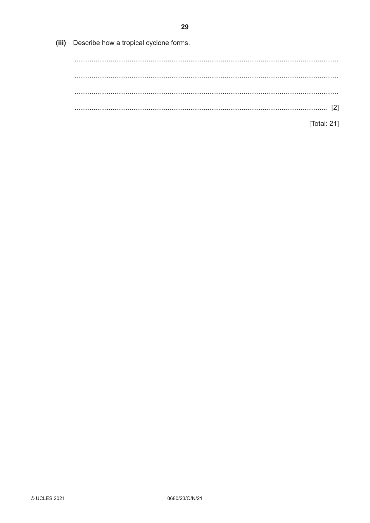 Cambridge IGCSE Environmental Management 0680 2021 Oct/Nov Paper 2 · Variant 3 question paper, page 29 of 32