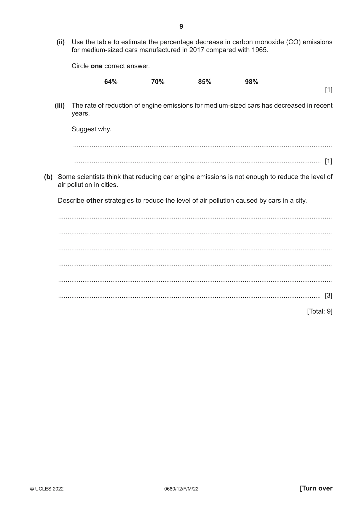 Cambridge IGCSE Environmental Management 0680 2022 Feb/March Paper 1 · Variant 2 question paper, page 9 of 20