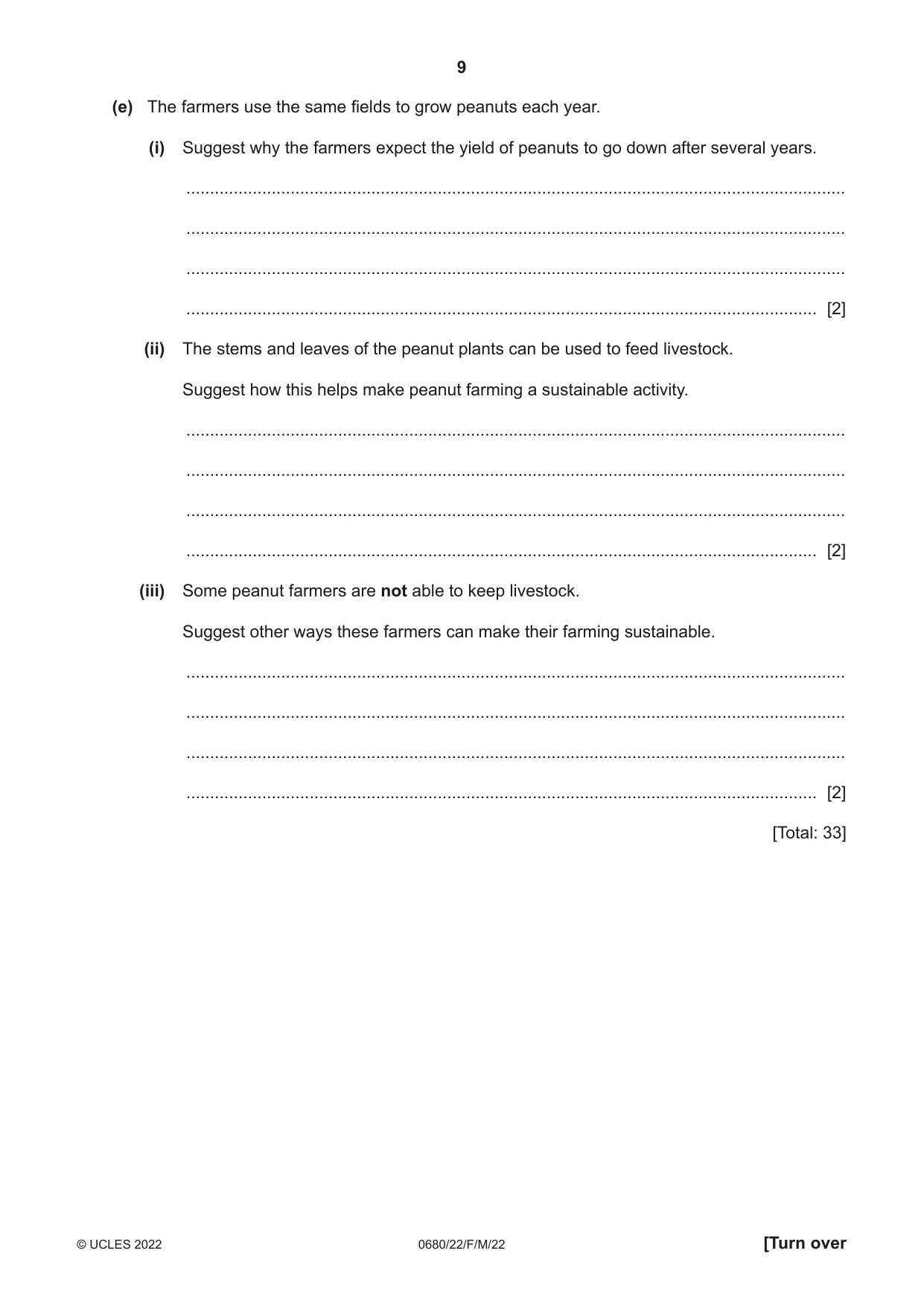 Cambridge IGCSE Environmental Management 0680 2022 Feb/March Paper 2 · Variant 2 question paper, page 9 of 20