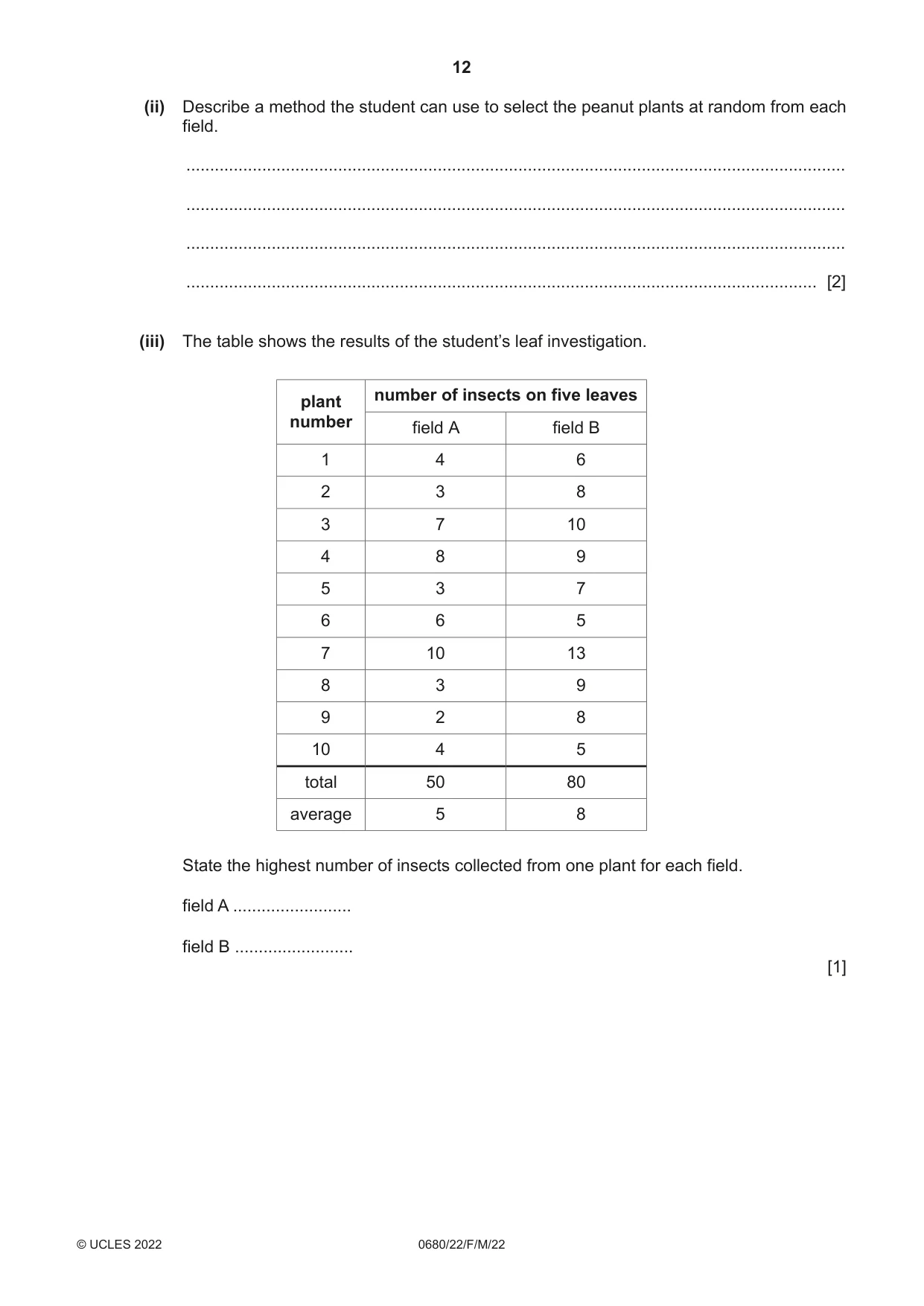 Cambridge IGCSE Environmental Management 0680 2022 Feb/March Paper 2 · Variant 2 question paper, page 12 of 20