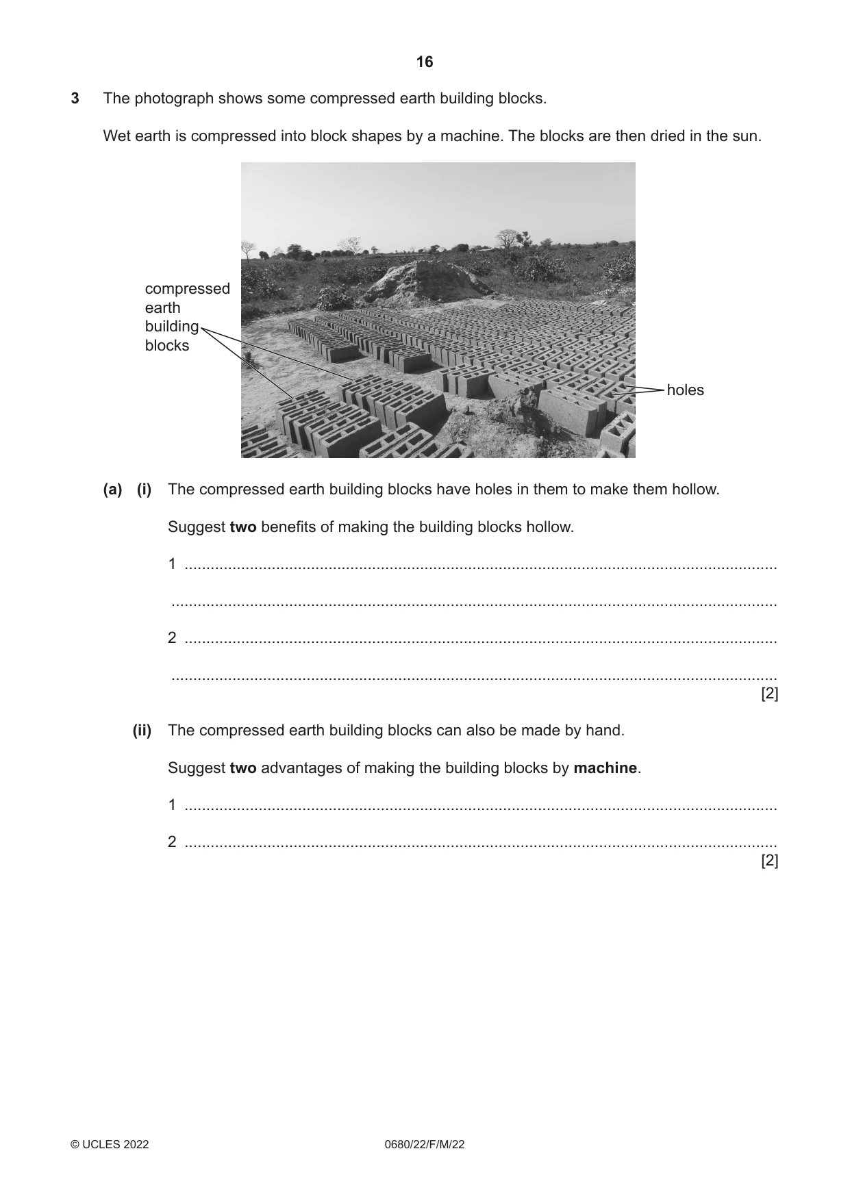 Cambridge IGCSE Environmental Management 0680 2022 Feb/March Paper 2 · Variant 2 question paper, page 16 of 20