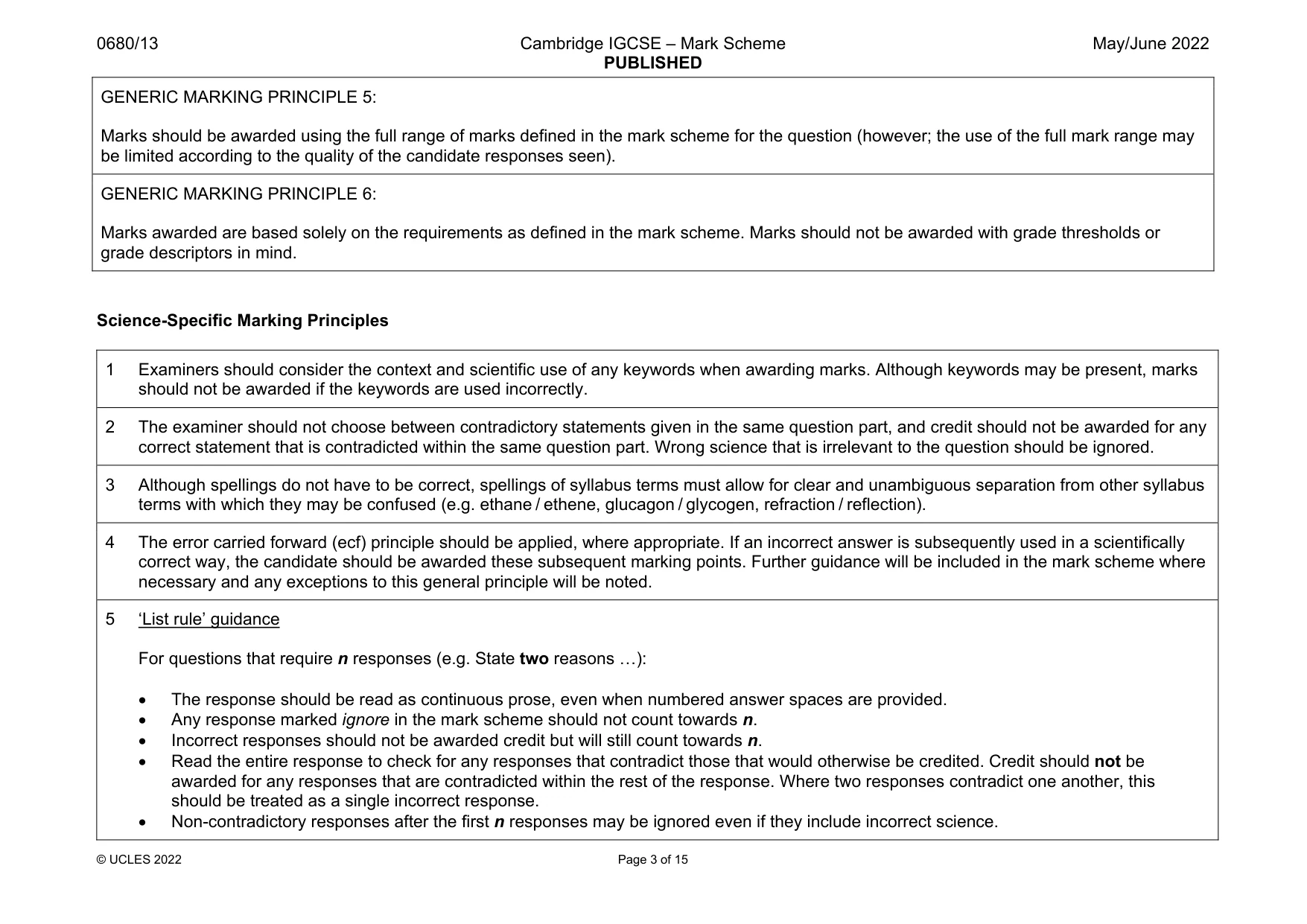 Mark scheme, page 3 of 15