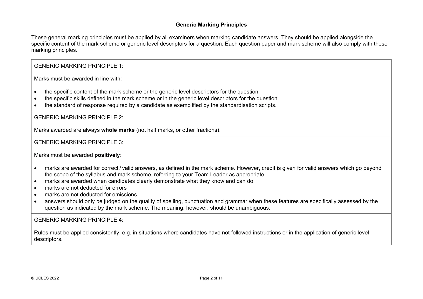 Mark scheme, page 2 of 11