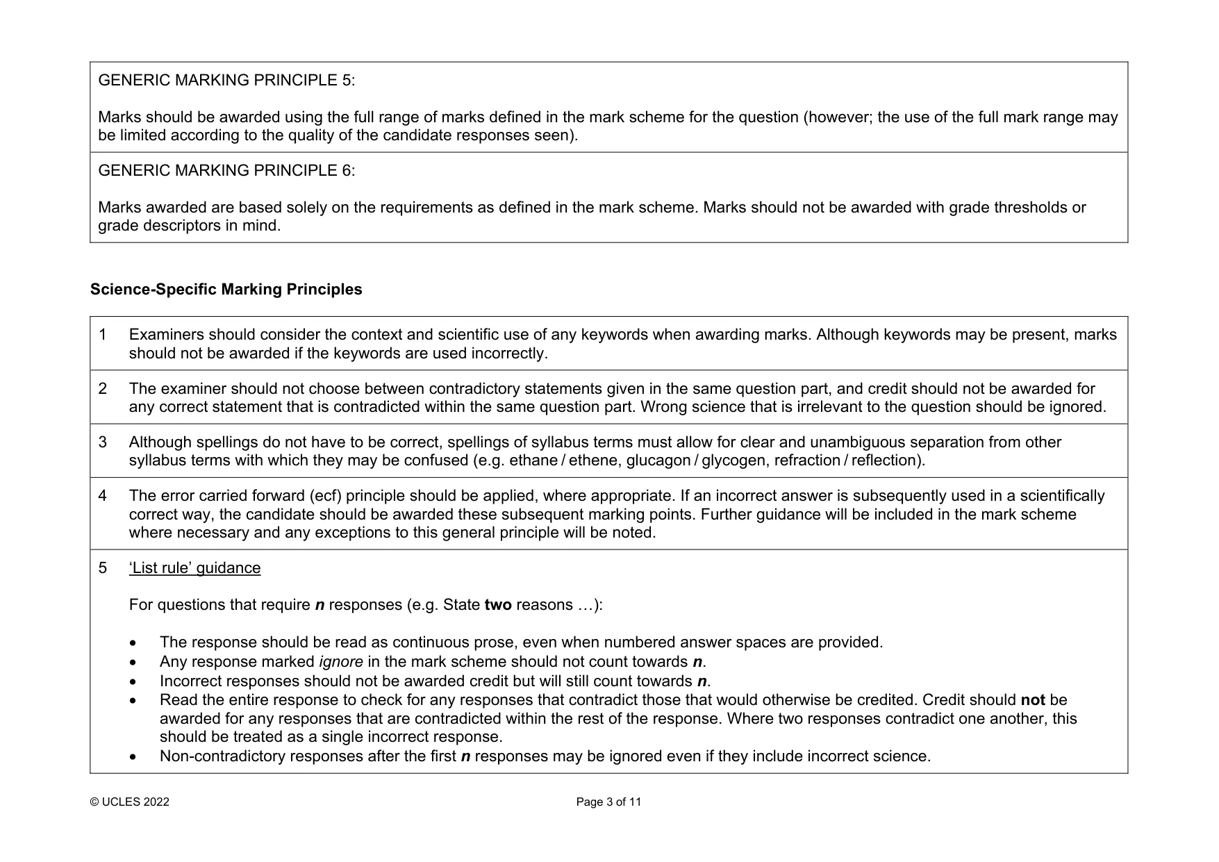 Mark scheme, page 3 of 11