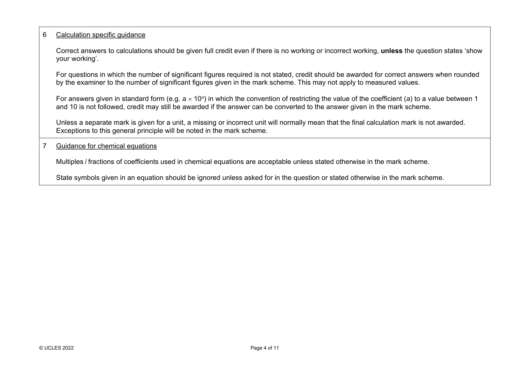 Mark scheme, page 4 of 11
