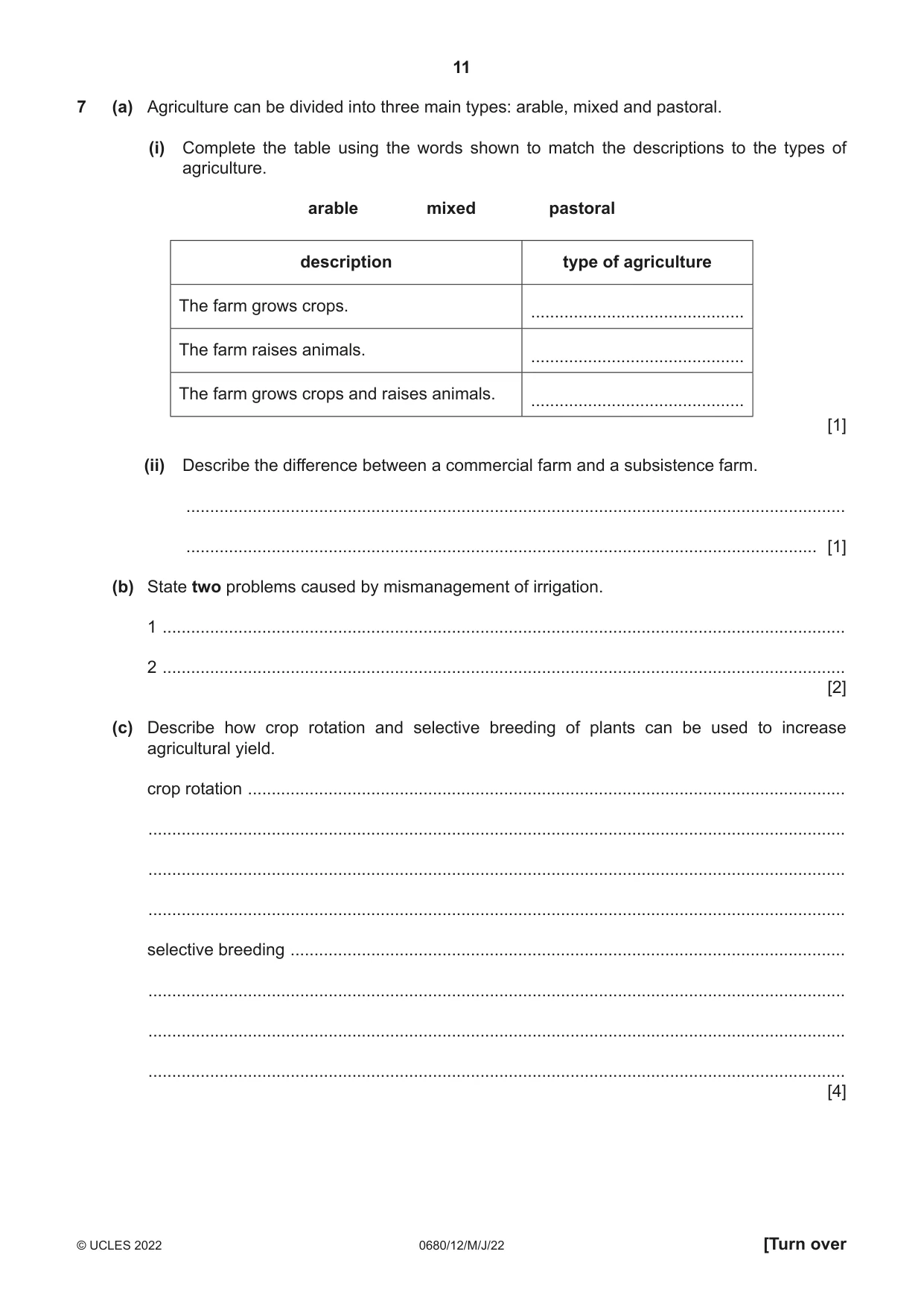 Cambridge IGCSE Environmental Management 0680 2022 May/June Paper 1 · Variant 2 question paper, page 11 of 20