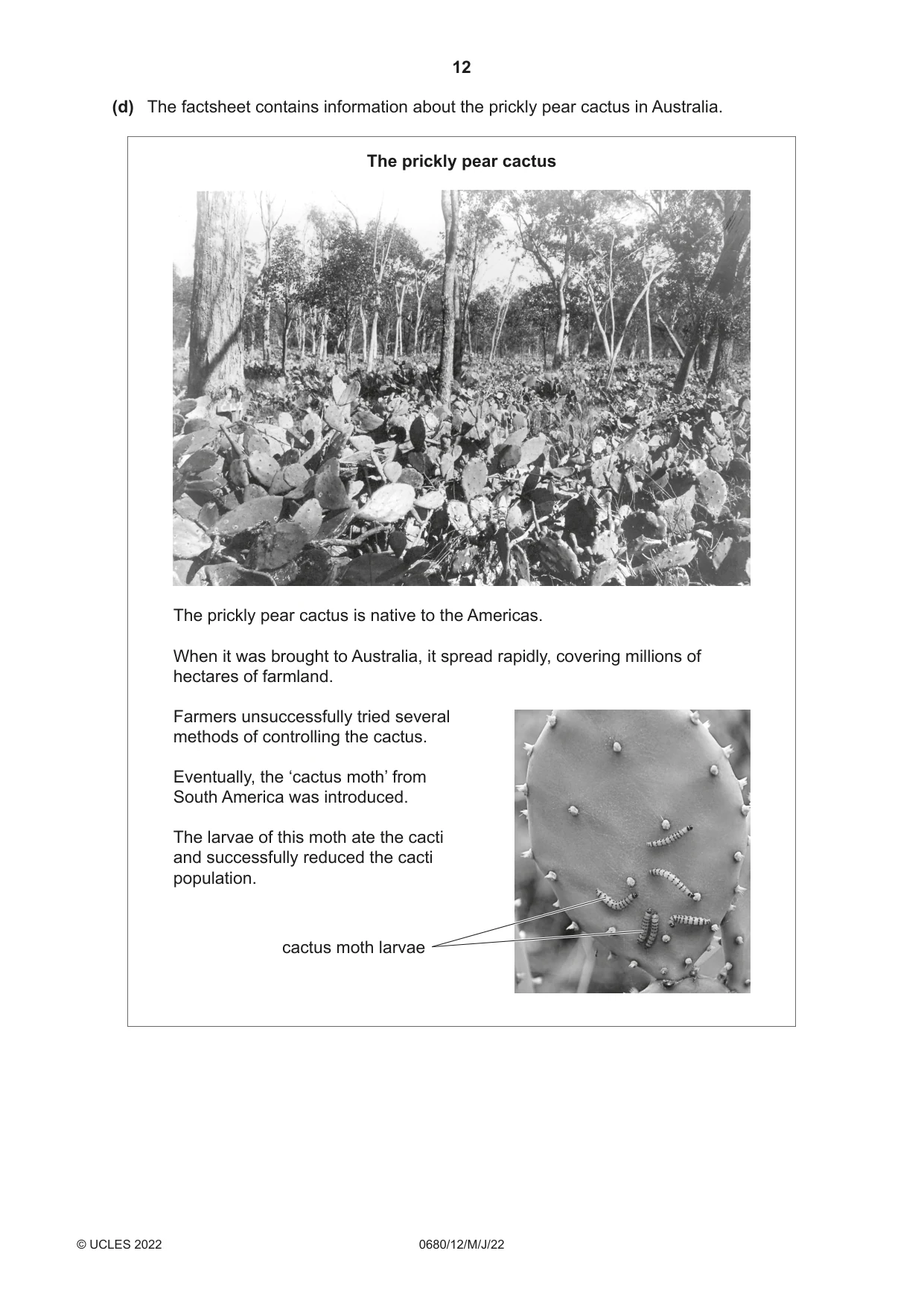 Cambridge IGCSE Environmental Management 0680 2022 May/June Paper 1 · Variant 2 question paper, page 12 of 20