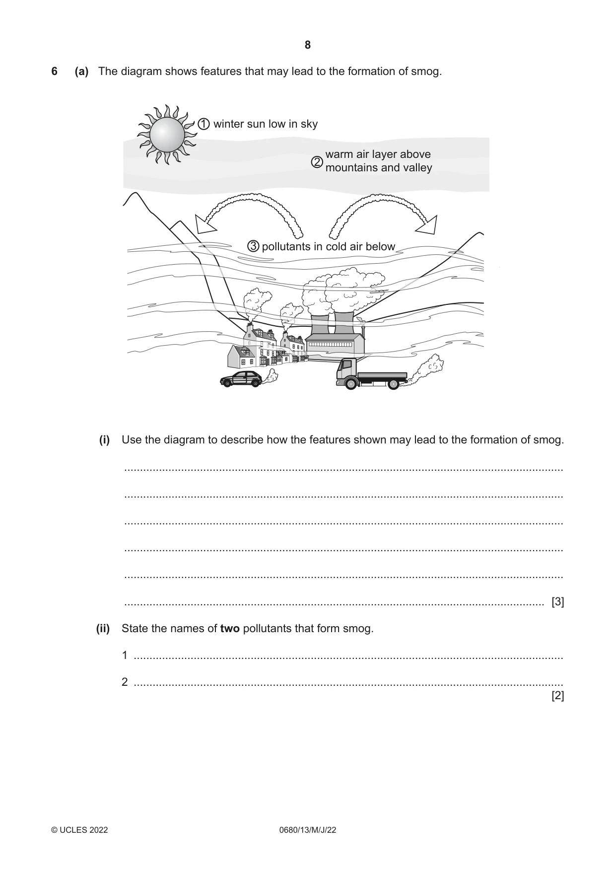 Cambridge IGCSE Environmental Management 0680 2022 May/June Paper 1 · Variant 3 question paper, page 8 of 20