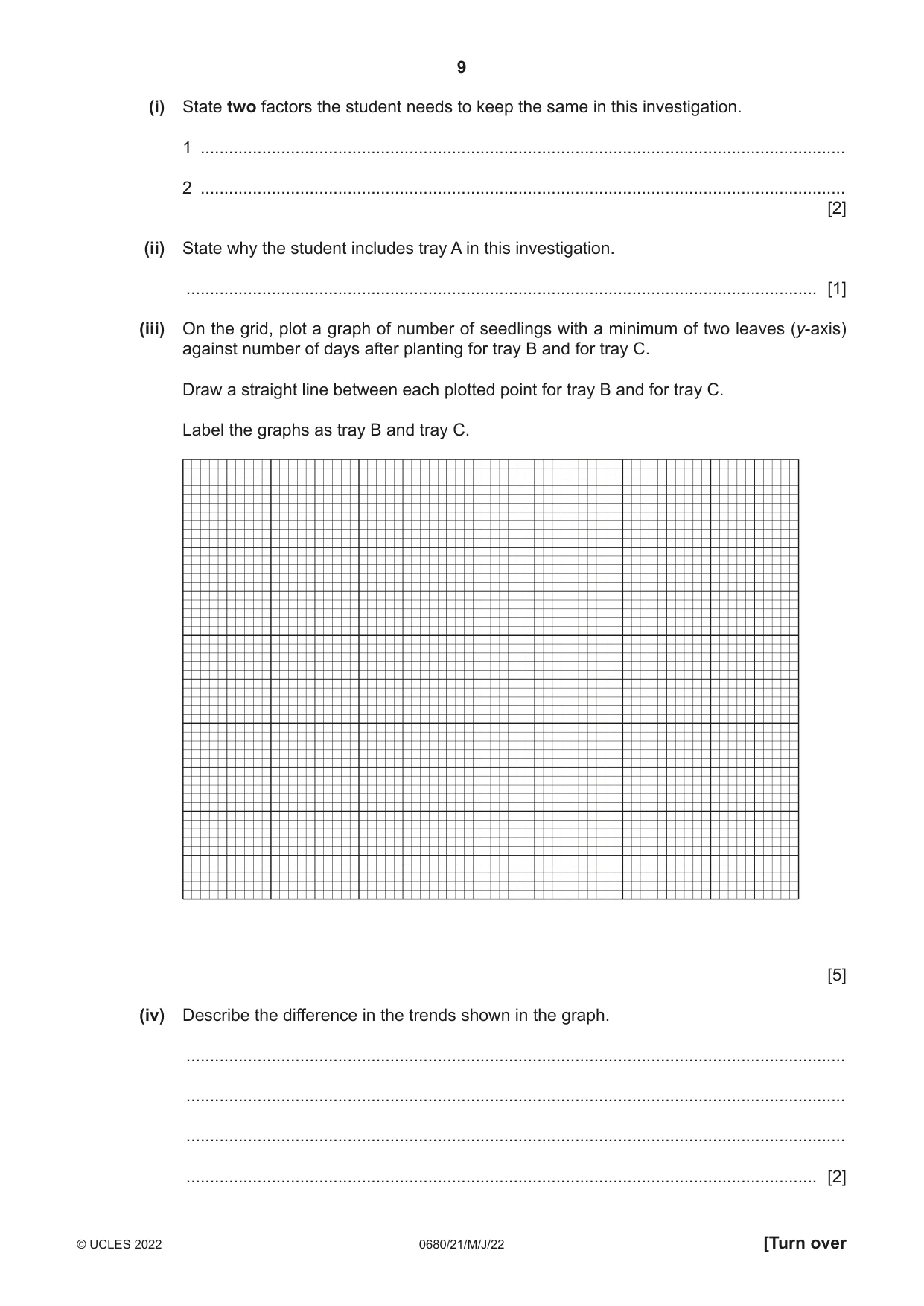 Cambridge IGCSE Environmental Management 0680 2022 May/June Paper 2 · Variant 1 question paper, page 9 of 24