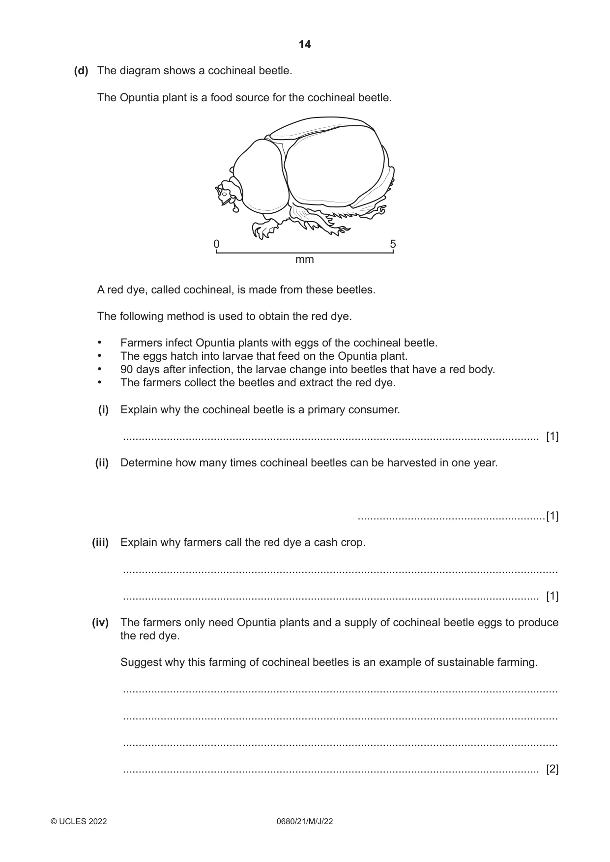 Cambridge IGCSE Environmental Management 0680 2022 May/June Paper 2 · Variant 1 question paper, page 14 of 24
