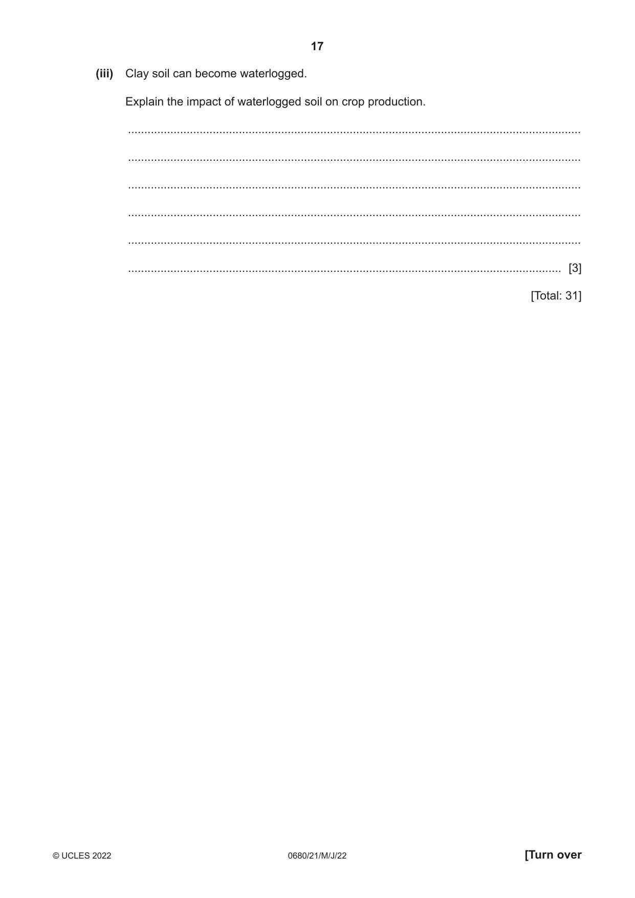 Cambridge IGCSE Environmental Management 0680 2022 May/June Paper 2 · Variant 1 question paper, page 17 of 24