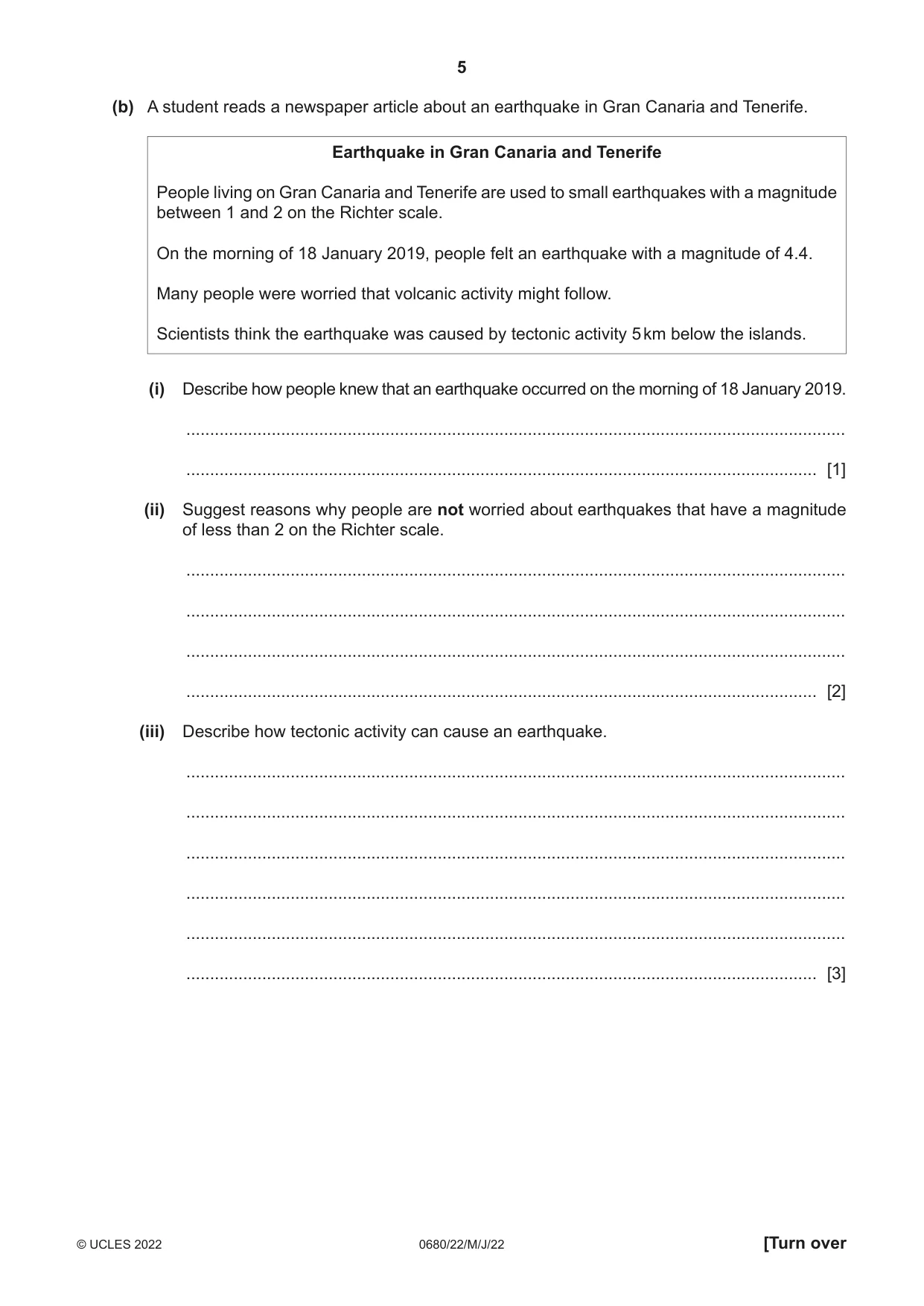 Cambridge IGCSE Environmental Management 0680 2022 May/June Paper 2 · Variant 2 question paper, page 5 of 24