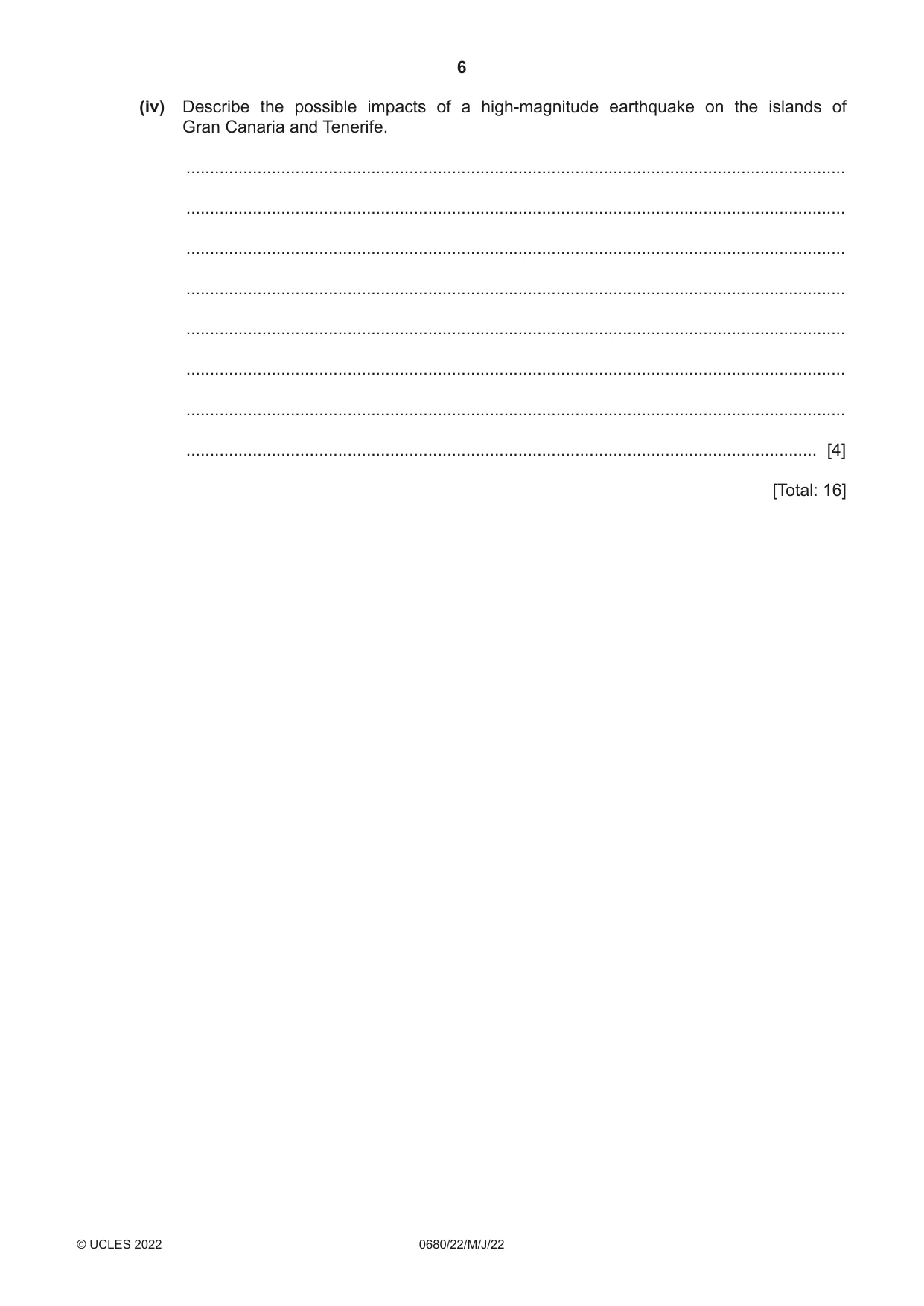 Cambridge IGCSE Environmental Management 0680 2022 May/June Paper 2 · Variant 2 question paper, page 6 of 24