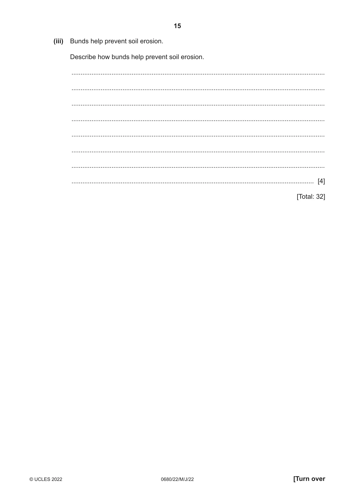Cambridge IGCSE Environmental Management 0680 2022 May/June Paper 2 · Variant 2 question paper, page 15 of 24