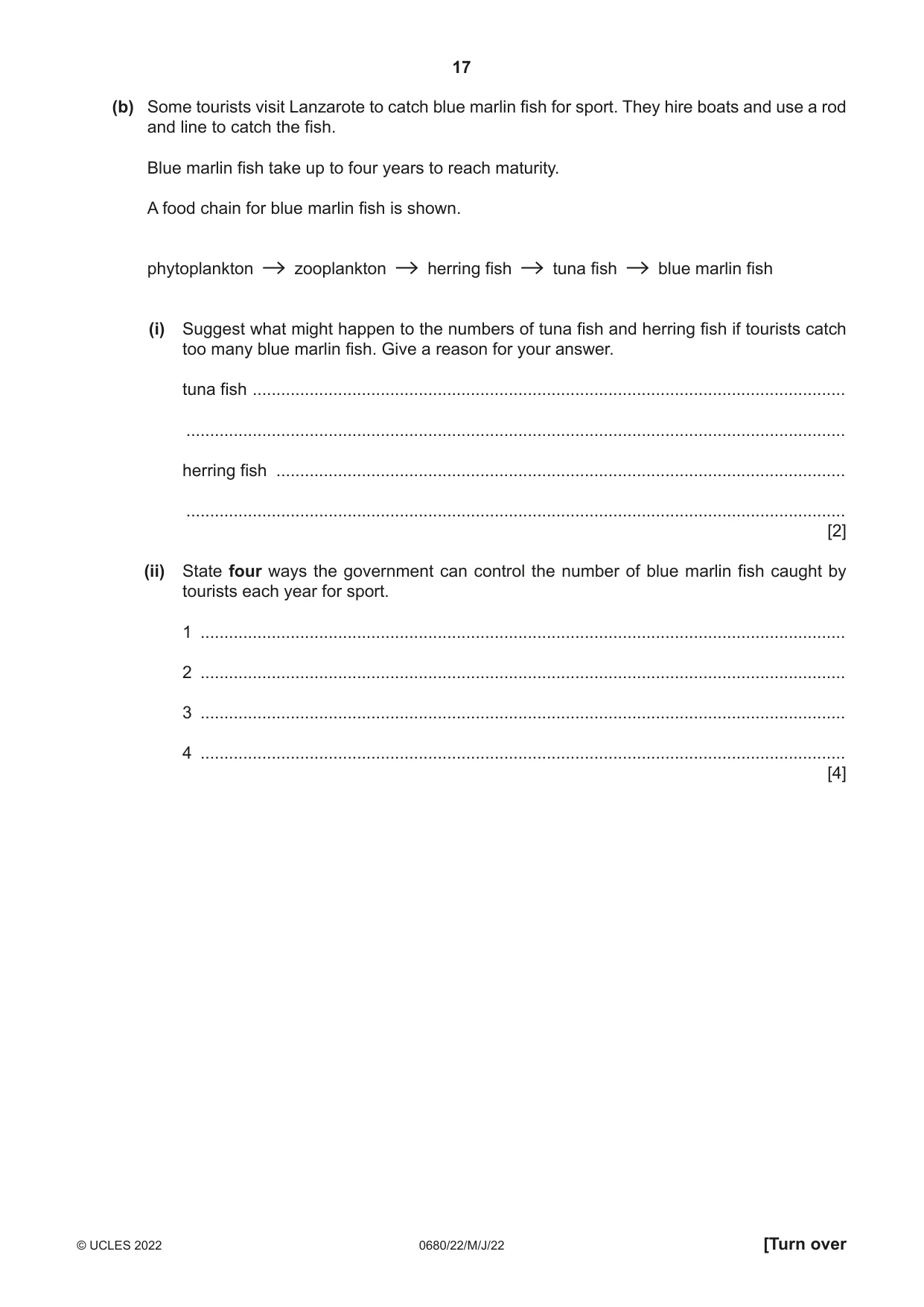Cambridge IGCSE Environmental Management 0680 2022 May/June Paper 2 · Variant 2 question paper, page 17 of 24
